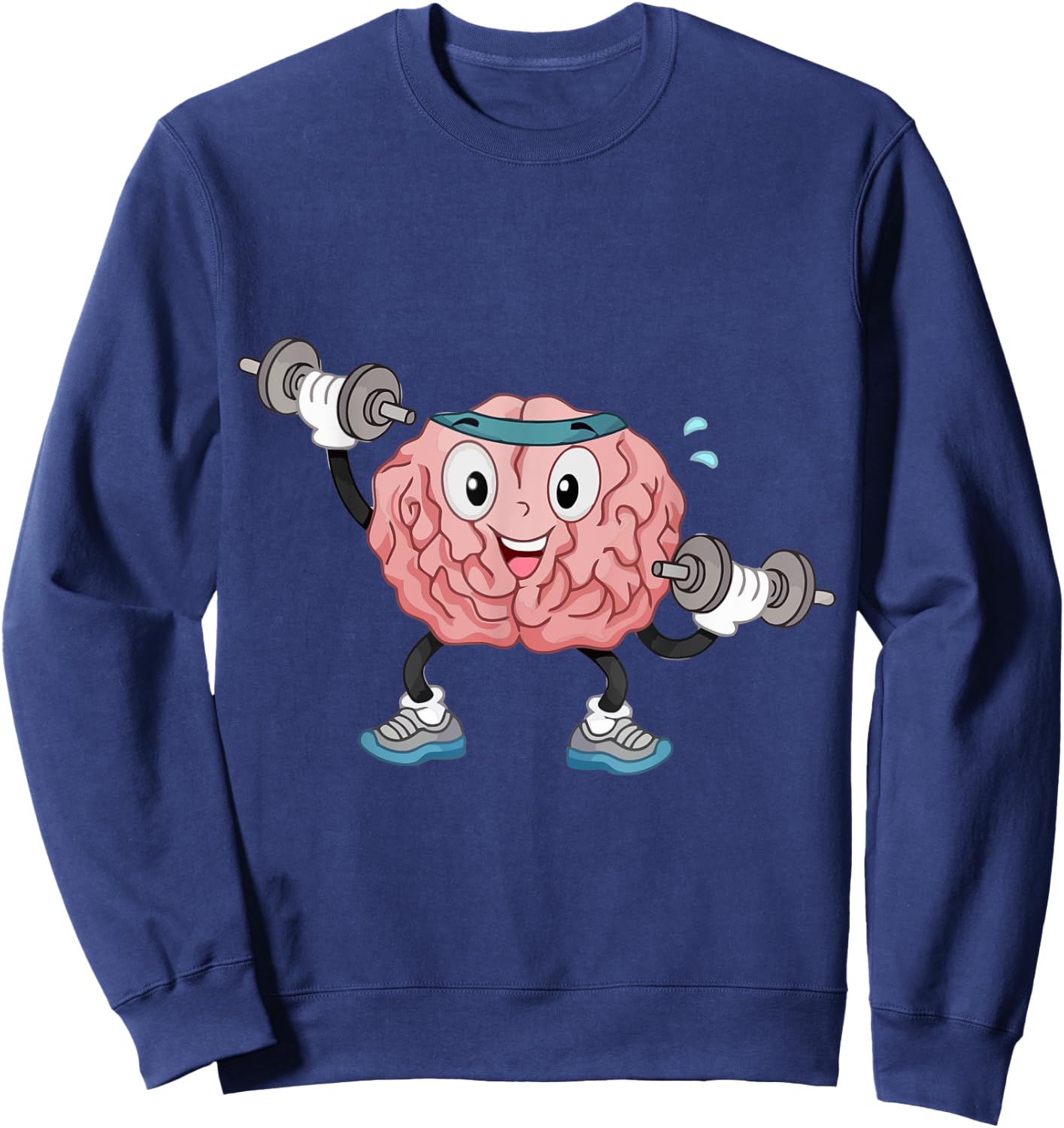 Exercise Your Brain - Work Out Your Brain Teacher Men Women Girls Kids Sweatshirt - Sweatshirt | Navy