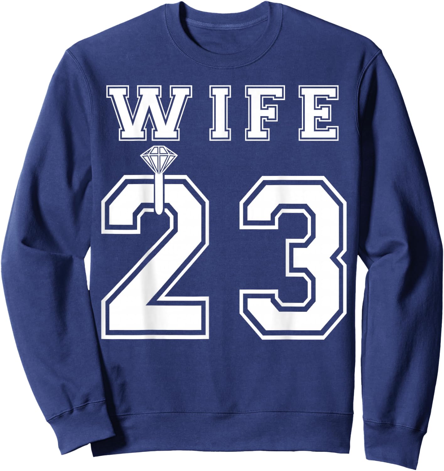 Wife Husband Matching 2023 Engagement Party Honeymoon Sweatshirt - Sweatshirt | Navy