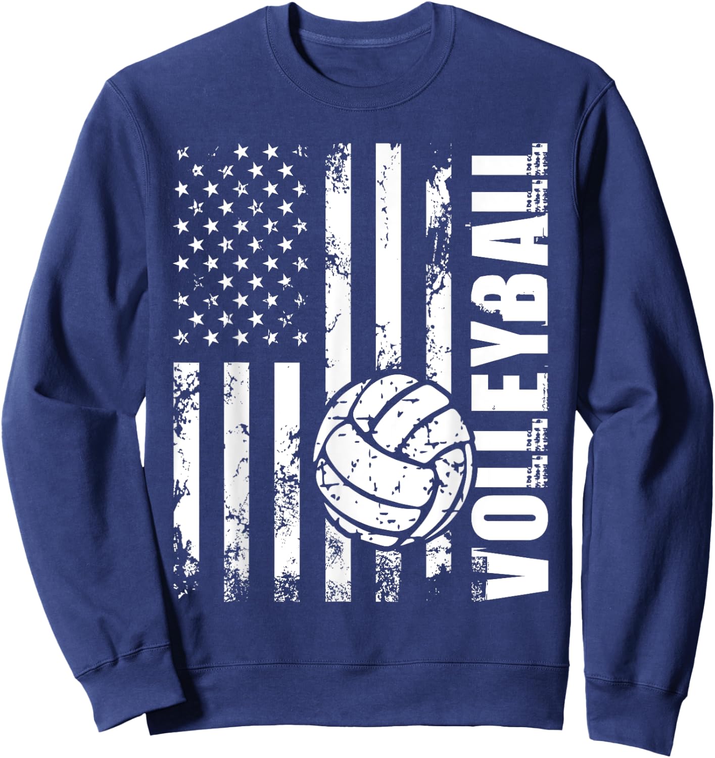 Beach Volleyball - USA American Flag Setters Players Coach Sweatshirt - Sweatshirt | Navy