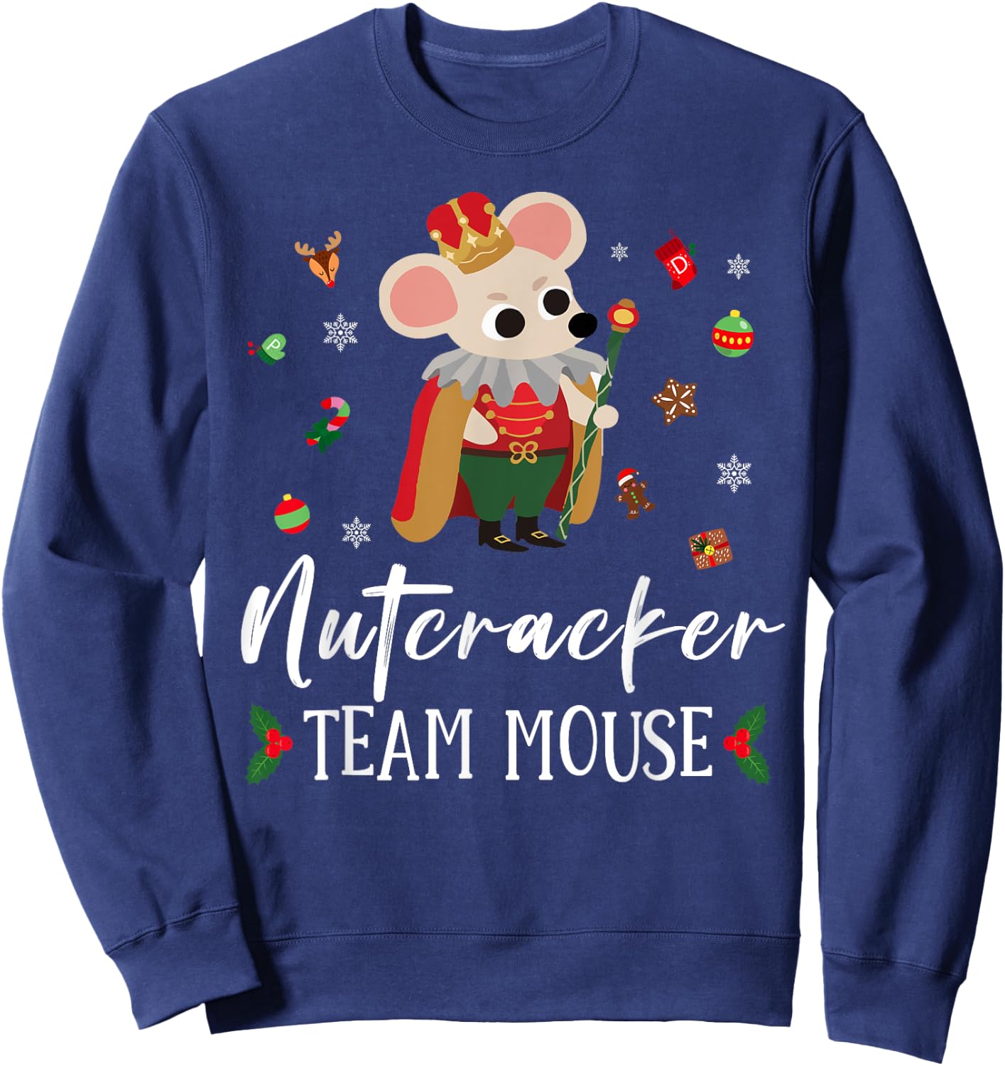 Funny Nutcracker Soldier Toy Christmas Dance Team Mouse Crew Sweatshirt - Sweatshirt | Navy