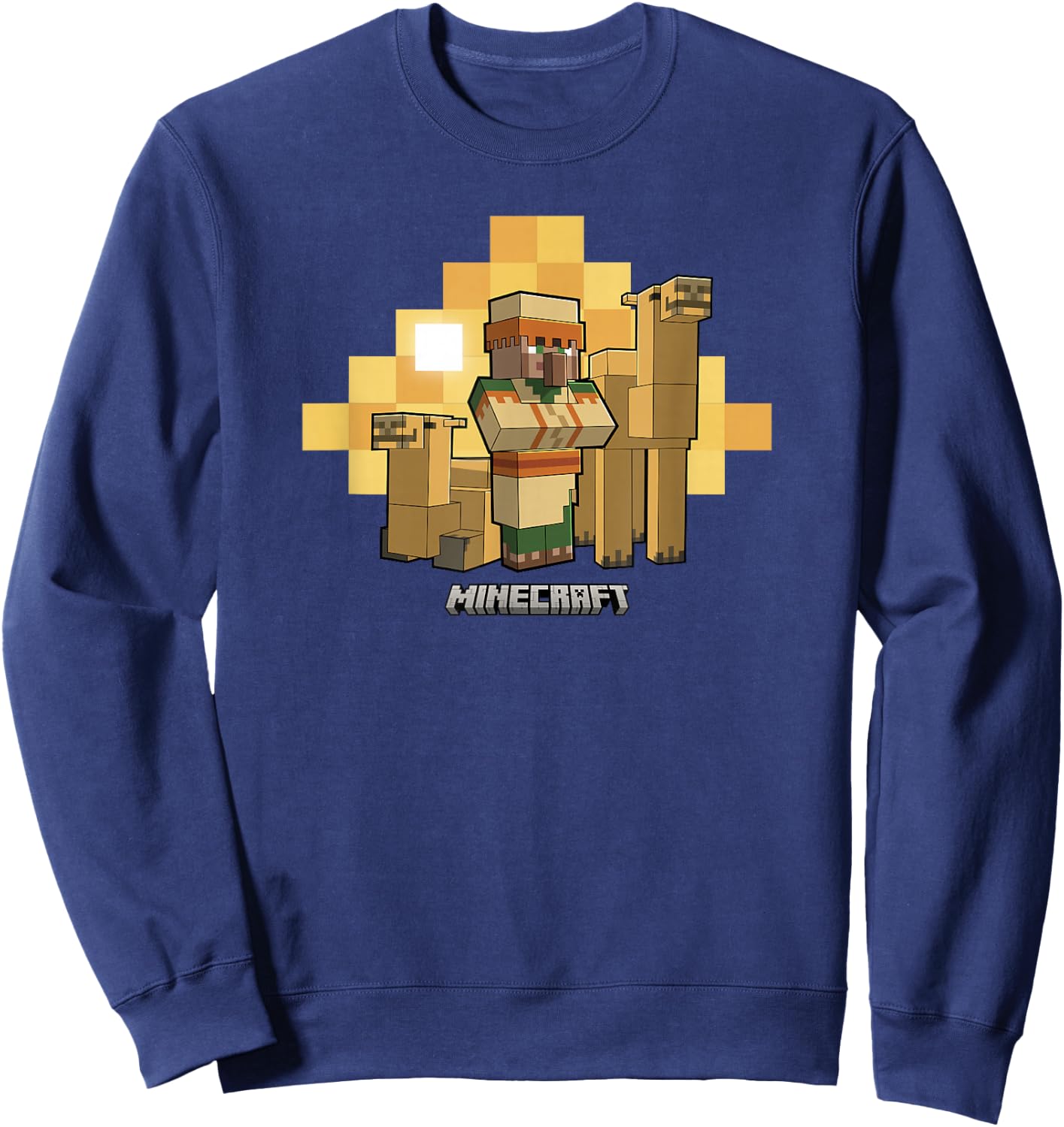 Minecraft Vanilla Villager & Camels Desert Portrait Sweatshirt - Sweatshirt | Navy