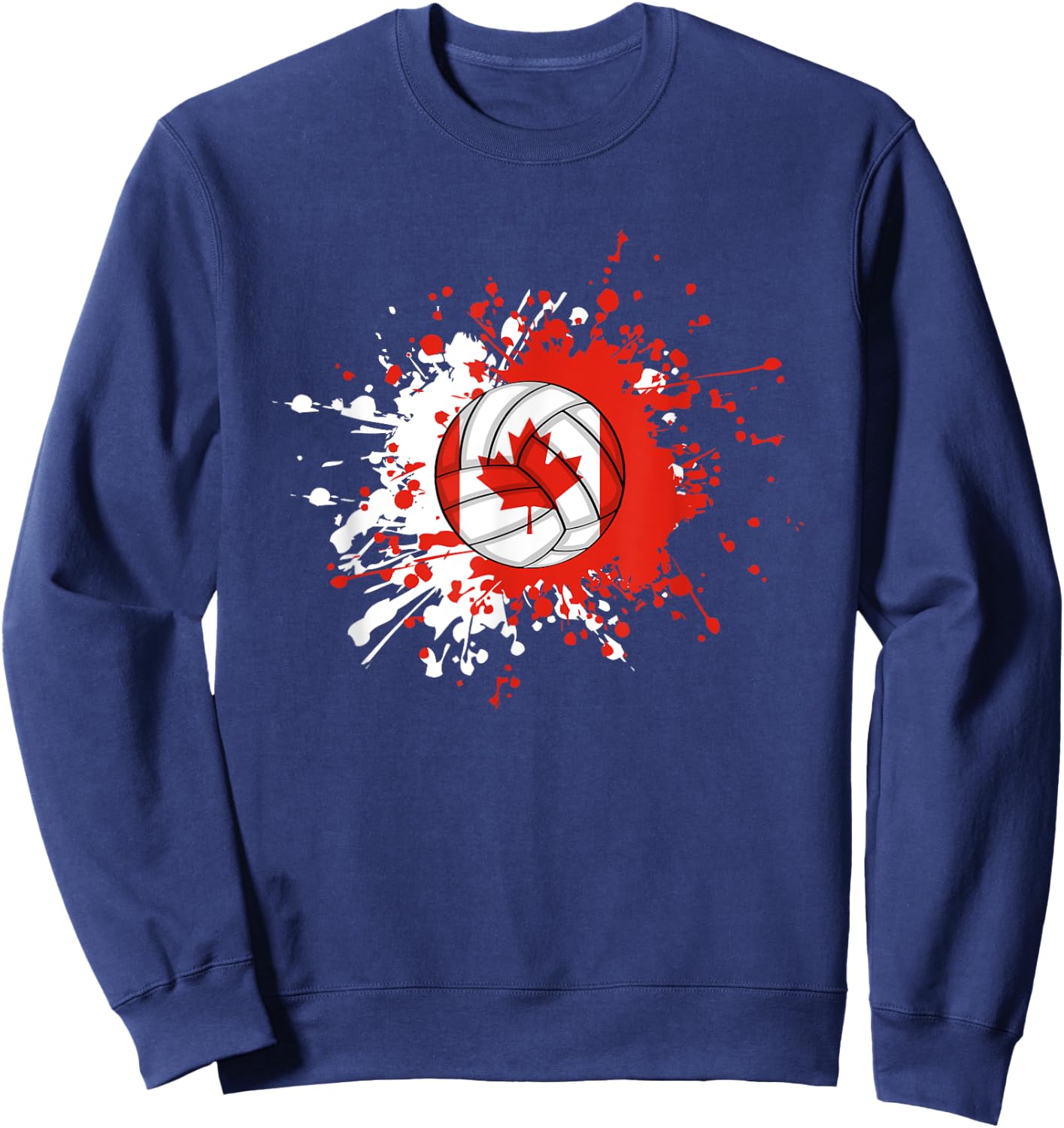 Canadian Volleyball With The Flag Of Canada Sweatshirt - Sweatshirt | Navy
