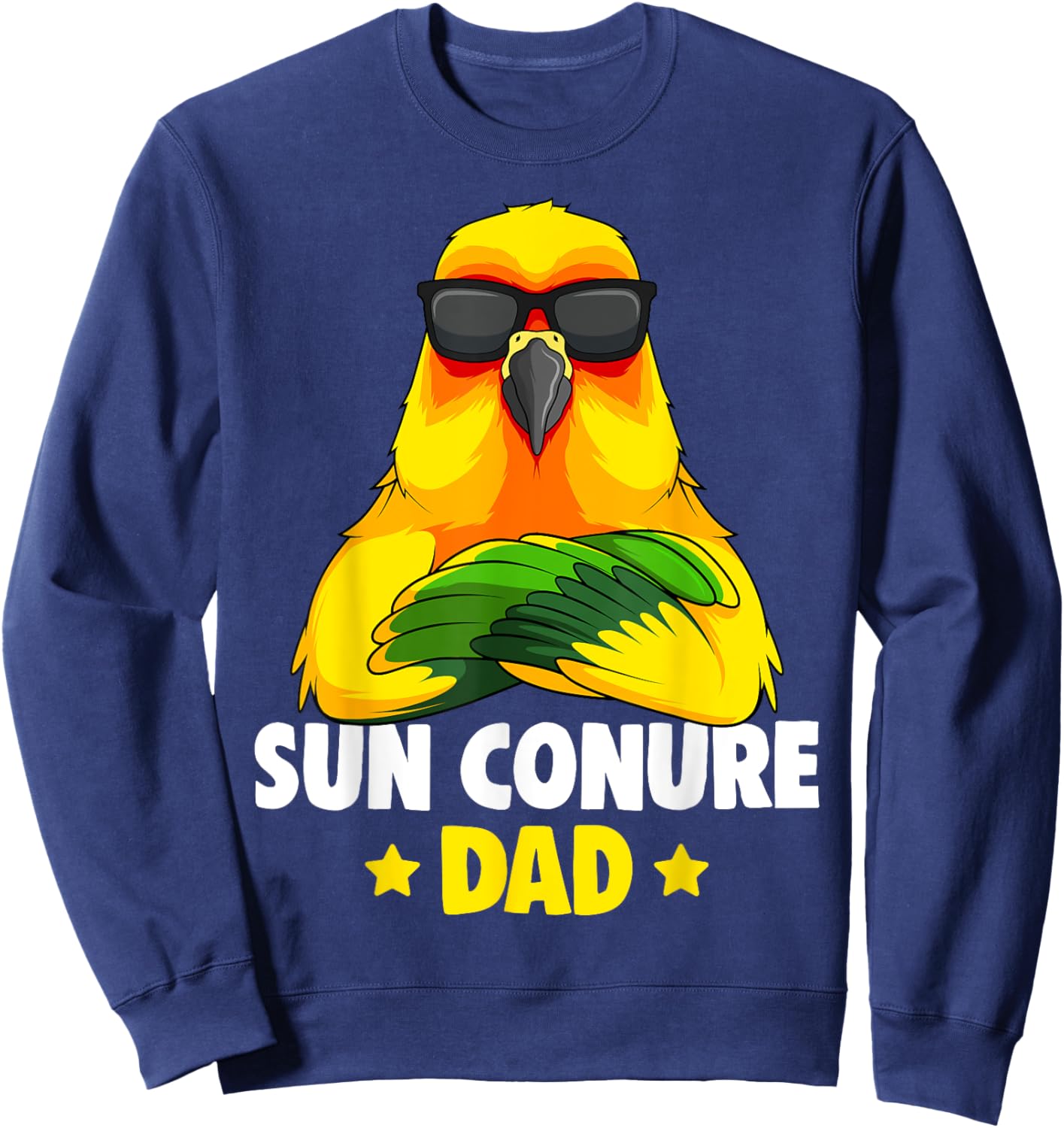 Sun Conure Dad Parrot Bird Sweatshirt - Sweatshirt | Navy