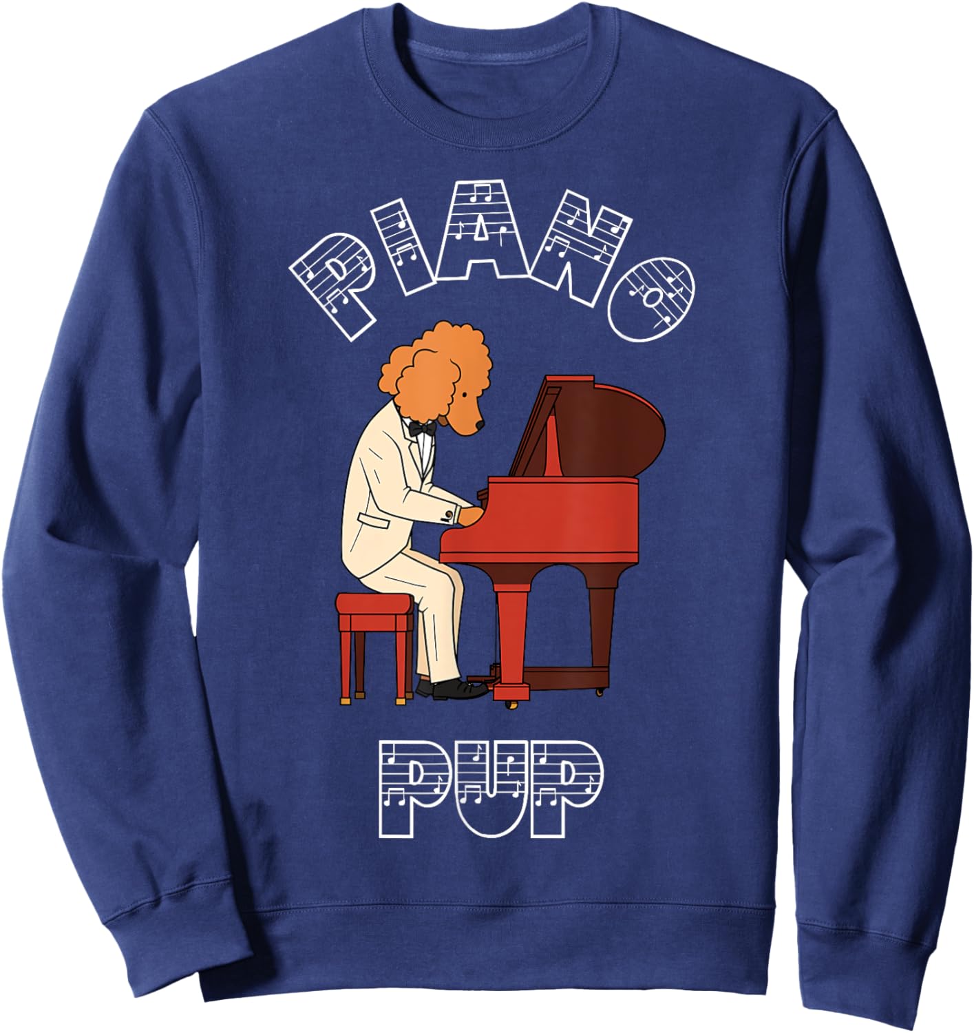 Goldendoodle Piano Paws Funny Dog Music Sweatshirt - Sweatshirt | Navy