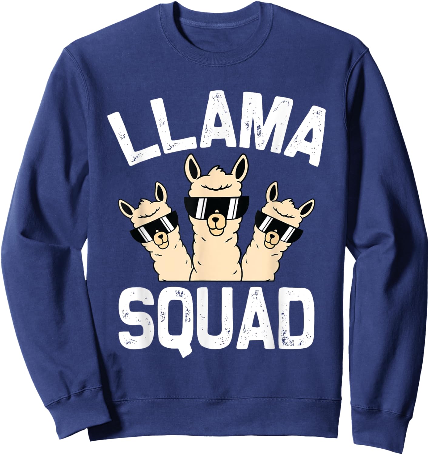 Funny Llama Design Men Women Cute Llama Alpaca Girls Boys Sweatshirt - Sweatshirt | Navy