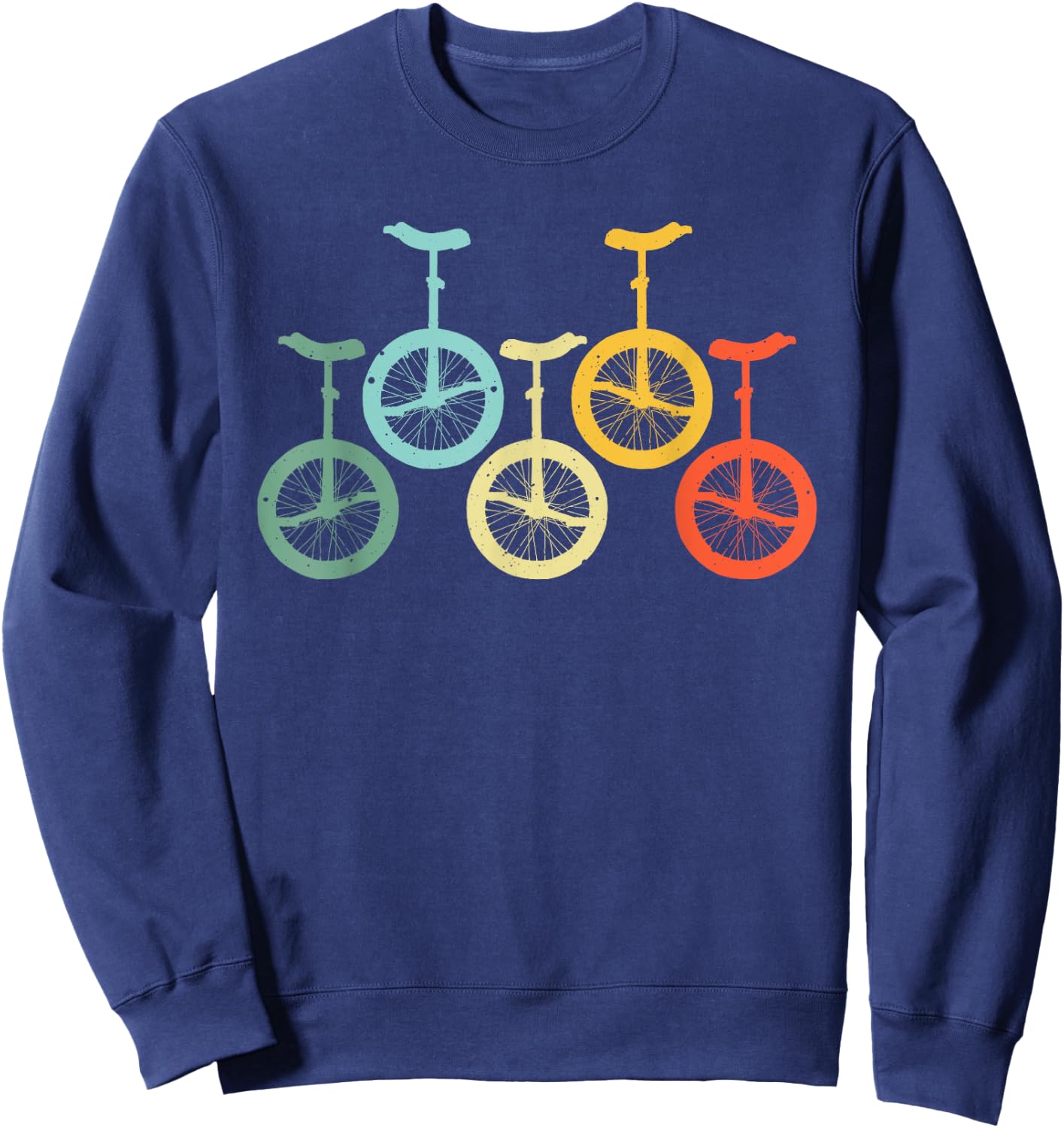 Funny Vintage Unicycle Design Women Unicycling Lover Sweatshirt - Sweatshirt | Navy