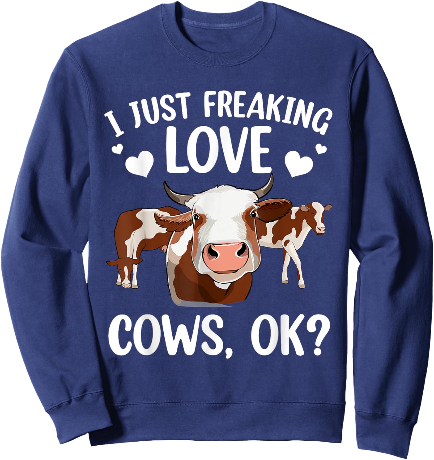 Cool Cows Women Cow Lover Farmer Cattle Farm Animal Sweatshirt - Sweatshirt | Navy