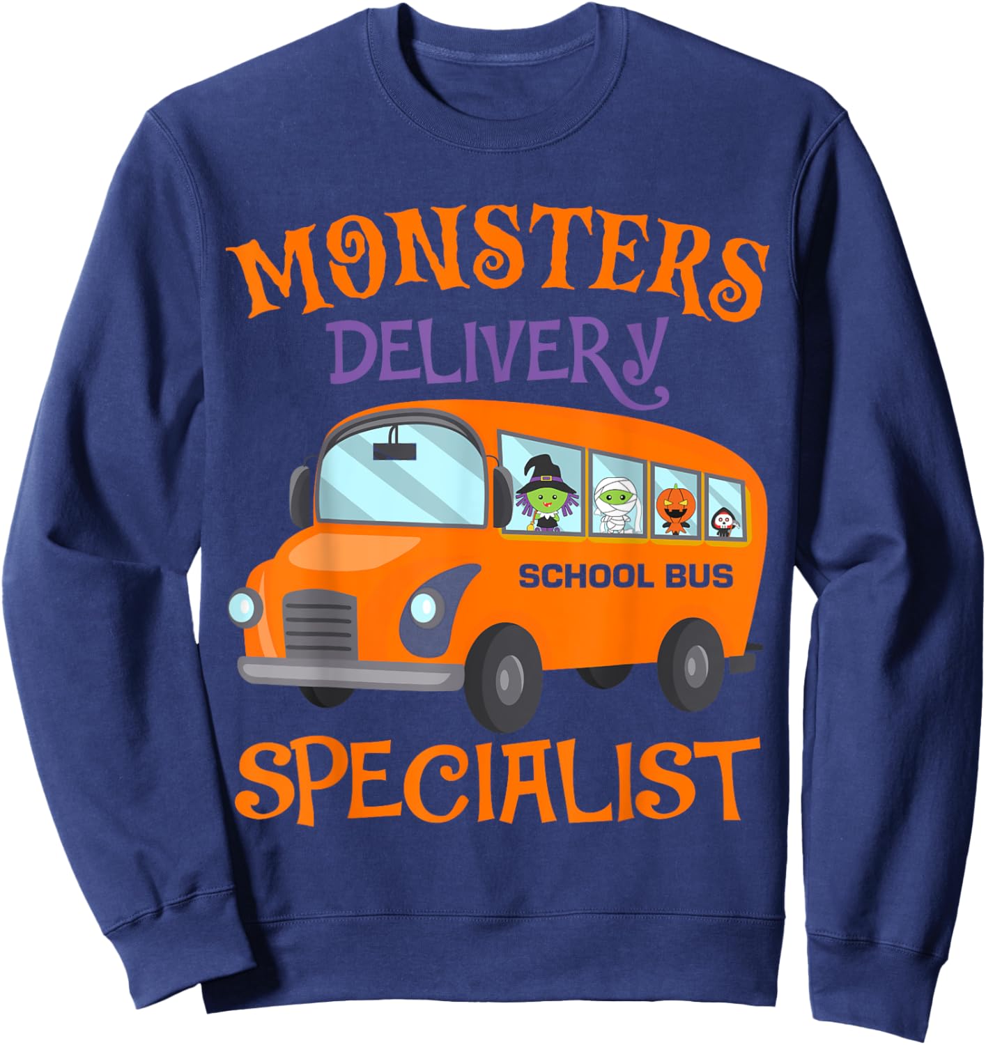 School Bus Driver Halloween Sweatshirt - Sweatshirt | Navy
