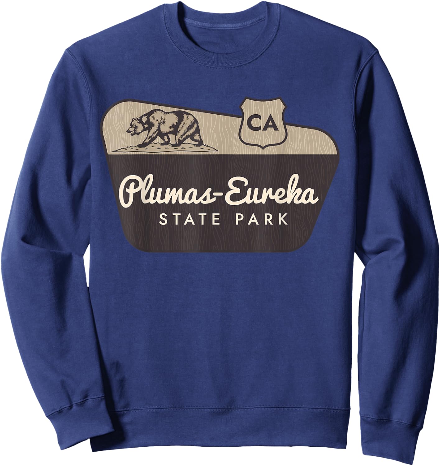 Plumas-Eureka State Park California Welcome Sign Vacation Sweatshirt - Sweatshirt | Navy
