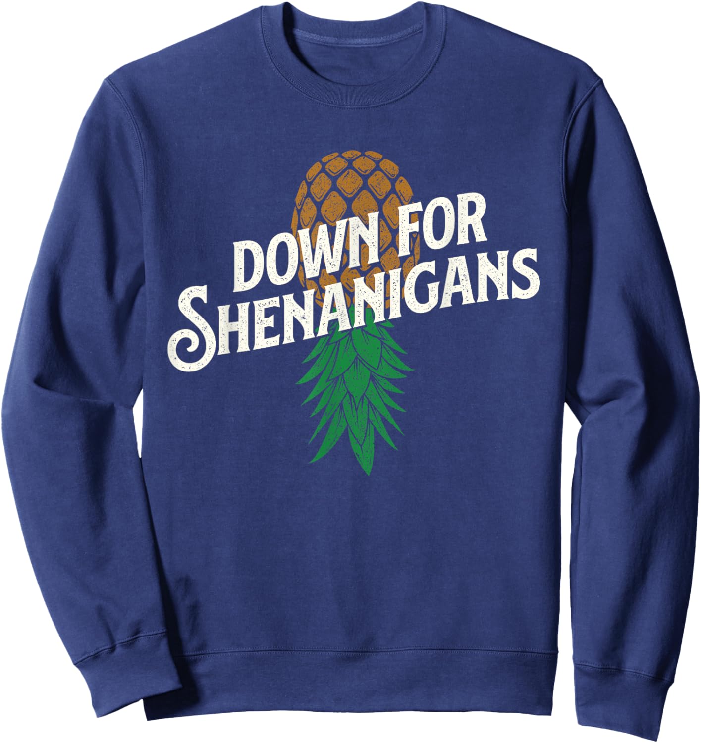 Down for Shenanigans - Swinger Couple Upside Down Pineapple Sweatshirt - Sweatshirt | Navy