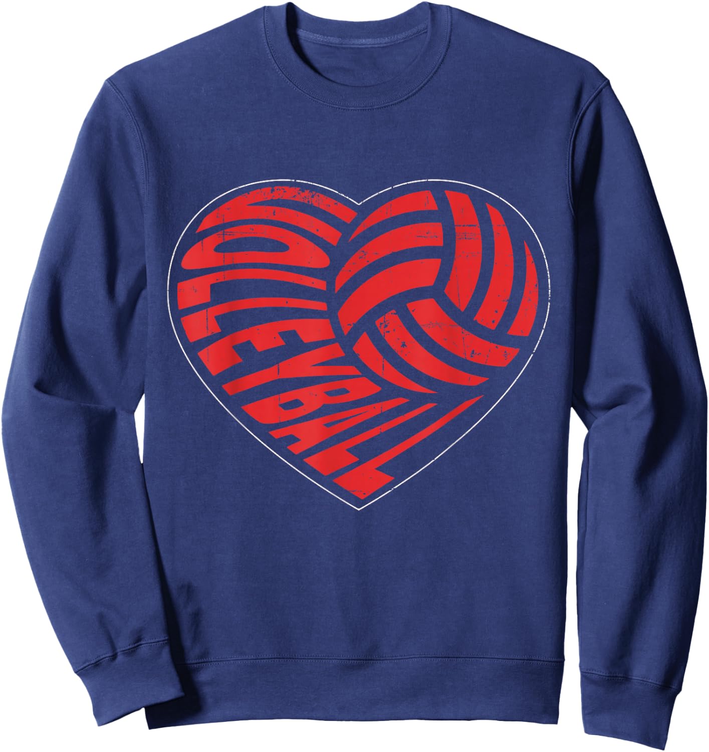 Love Volleyball Best Fun Birthday, Valentine Day Sweatshirt - Sweatshirt | Navy