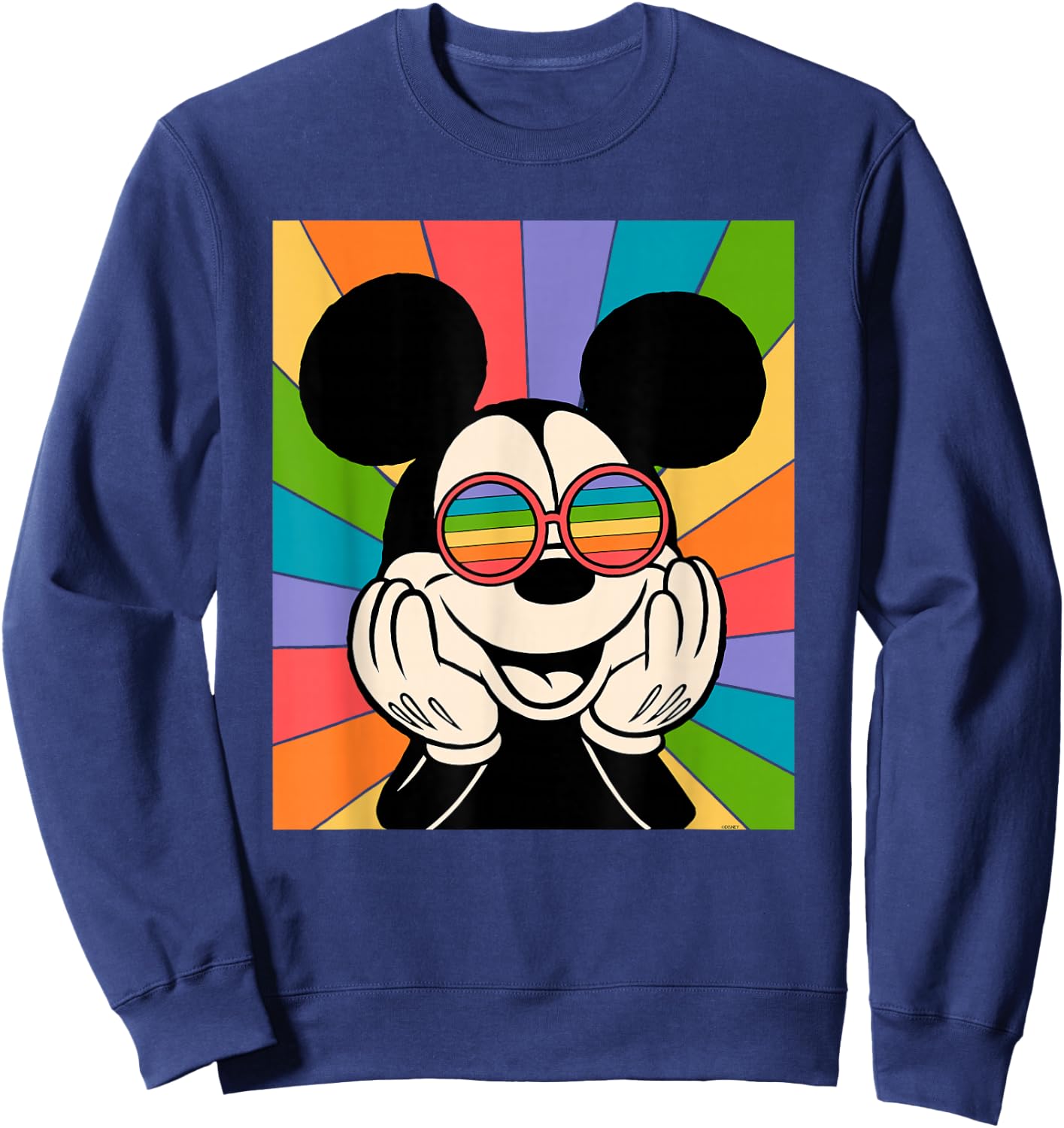 Disney Mickey Mouse Sun Burst Retro Small Sweatshirt - Sweatshirt | Navy