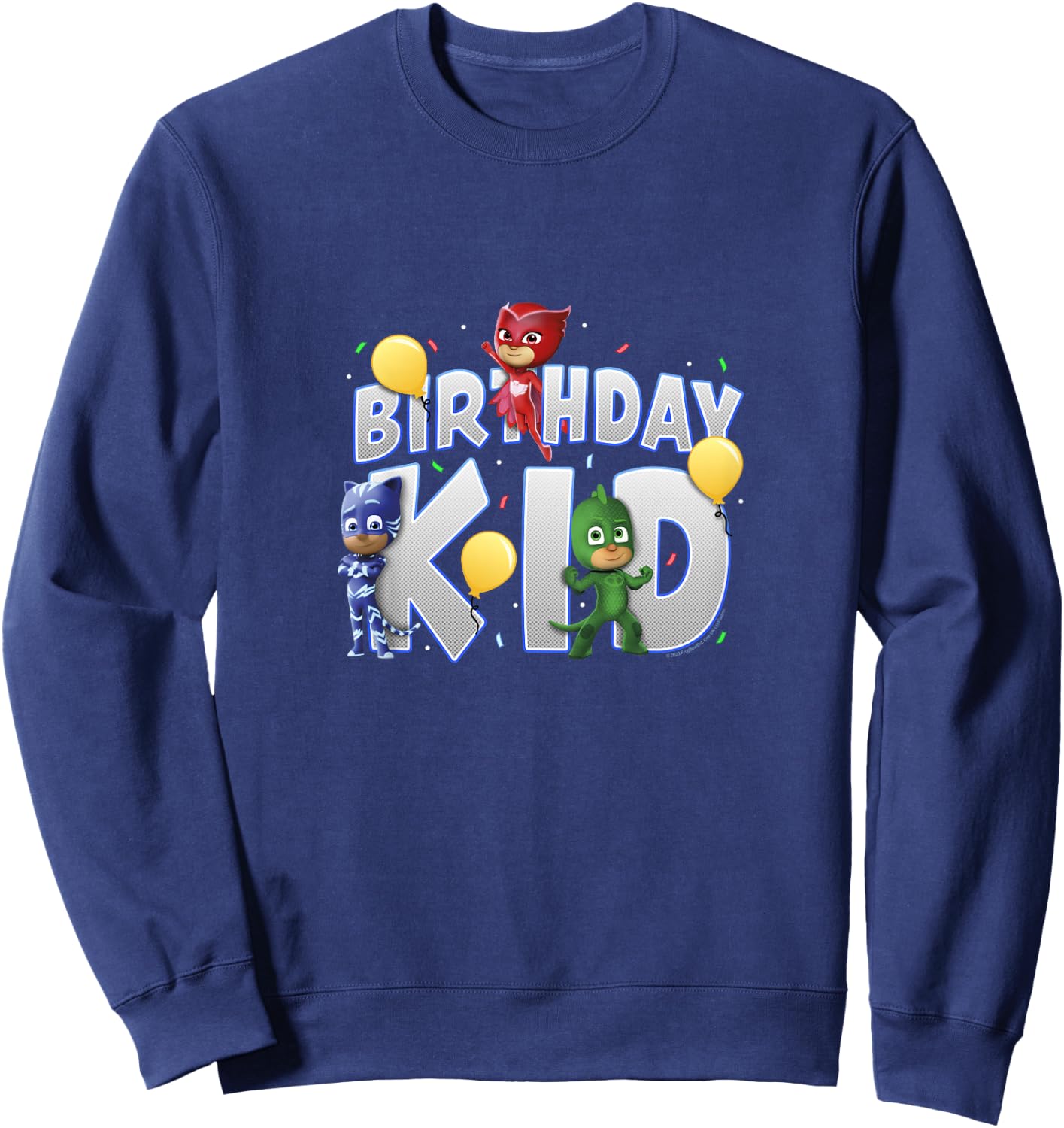 Kids PJ Masks Birthday Kid Catboy Owlette & Gekko Youth Sweatshirt - Sweatshirt | Navy