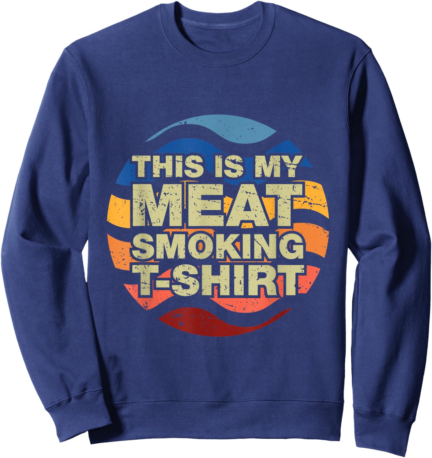 BBQ Grill Retro, Smoker Accessories Gifts Barbecue Sweatshirt - Sweatshirt | Navy