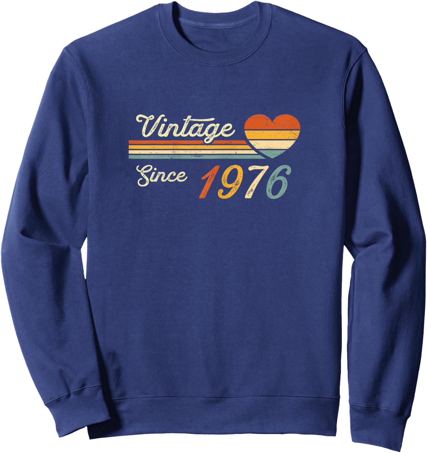 Vintage Born in 1976 Birthday Ladies Sweatshirt - Sweatshirt | Navy