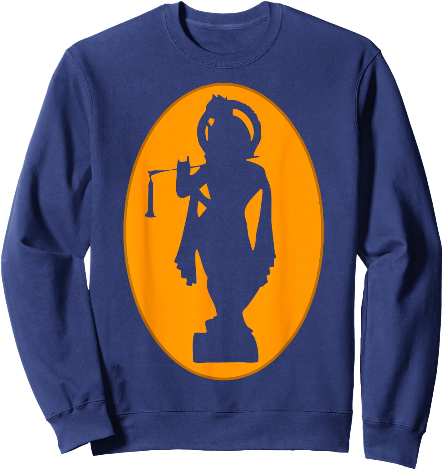 Hare Krishna Silhouette Lord Krishna Lover Sweatshirt - Sweatshirt | Navy