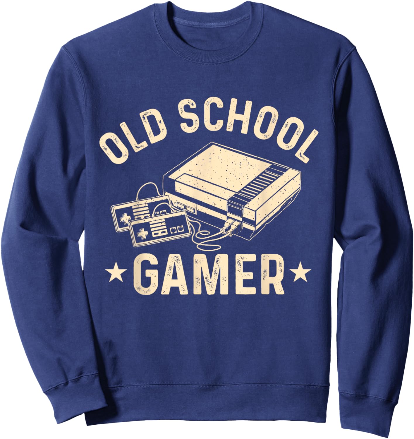 Old School Gamer - Vintage Gaming Video Games Controller Sweatshirt - Sweatshirt | Navy