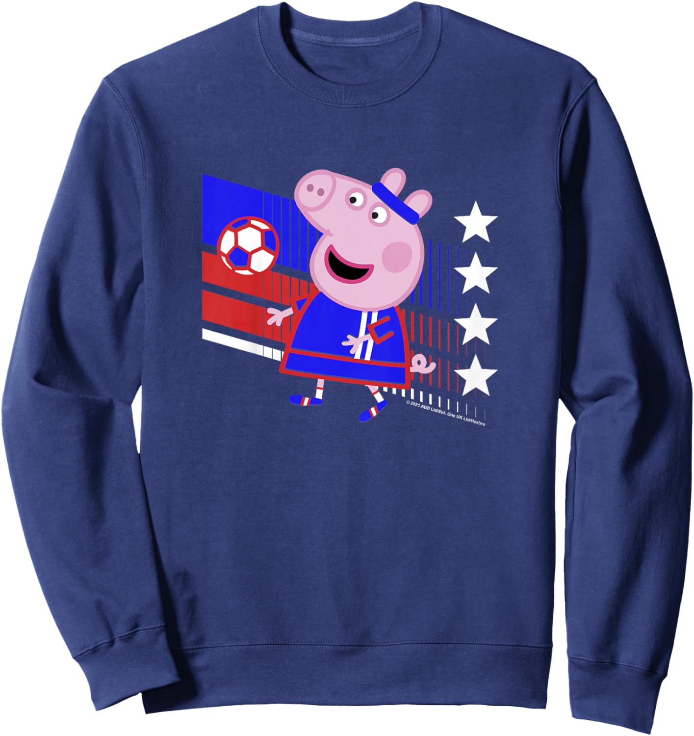 Kids Peppa Pig George Pig Football Soccer V3 Sweatshirt - Sweatshirt | Navy