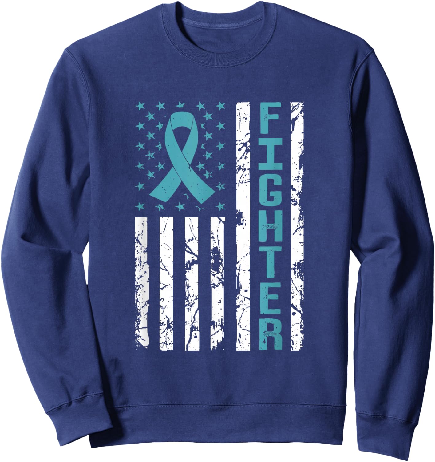 Polycystic Kidney Disease Flag PKD Awareness Warrior Sweatshirt - Sweatshirt | Navy