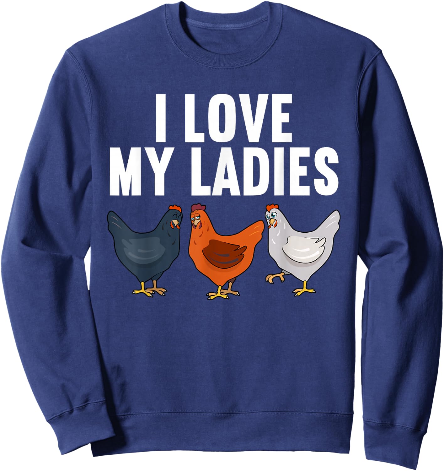 Funny Chicken Art Women Kids Farming Chicken Farmer Sweatshirt - Sweatshirt | Navy