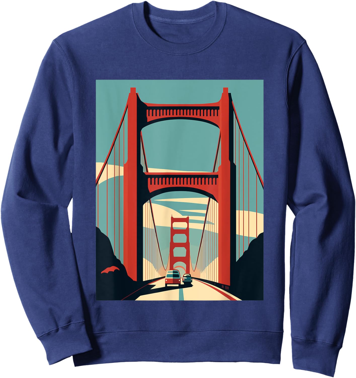 Golden Gate Bridge - San Francisco - Retro Design - Classic Sweatshirt - Sweatshirt | Navy