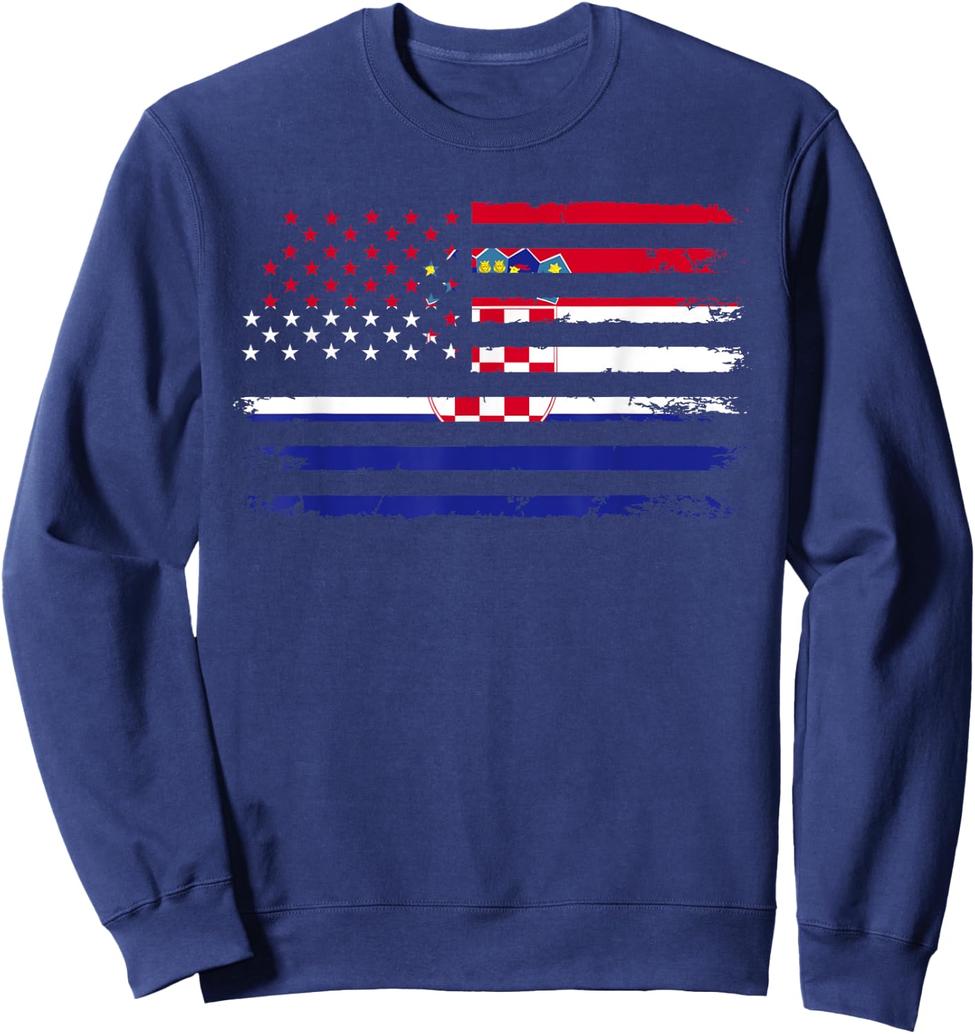 American Croatia Flag Sweatshirt - Sweatshirt | Navy