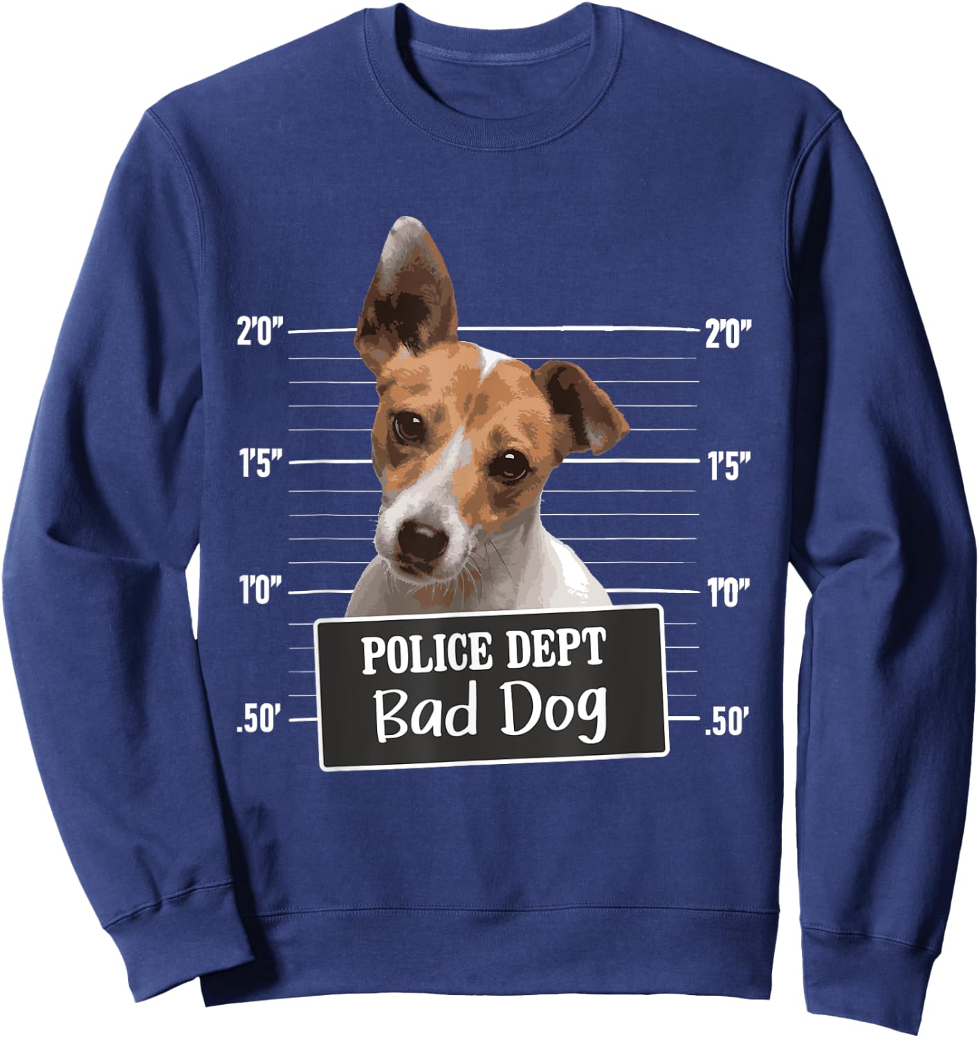Police Dept Bad Dog - Jack Russell Terrier Puppy Dog Lover Women Kids Sweatshirt - Sweatshirt | Navy