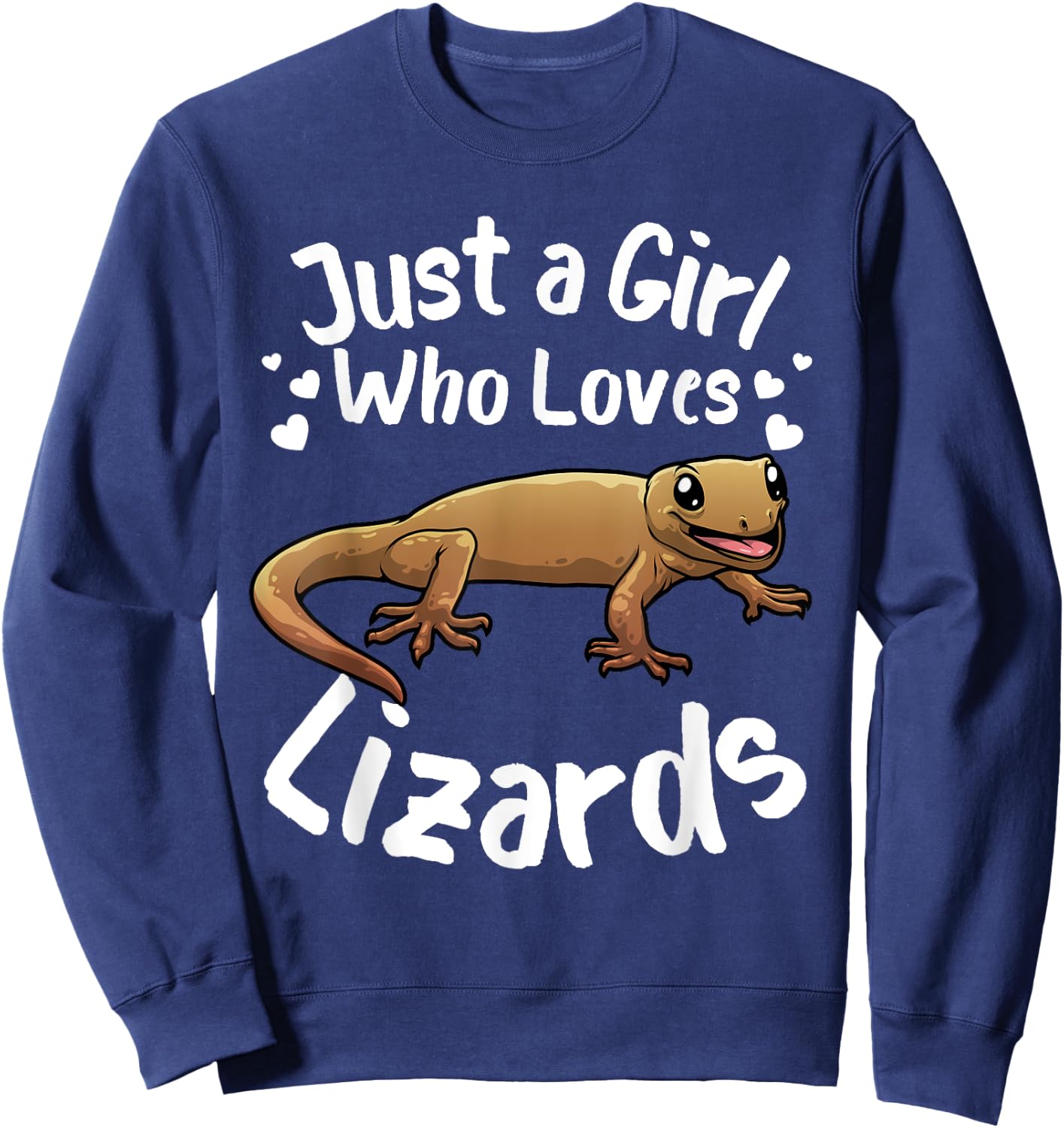 Funny Lizard Designs For Girls Kids Reptile Herpetologists Sweatshirt - Sweatshirt | Navy