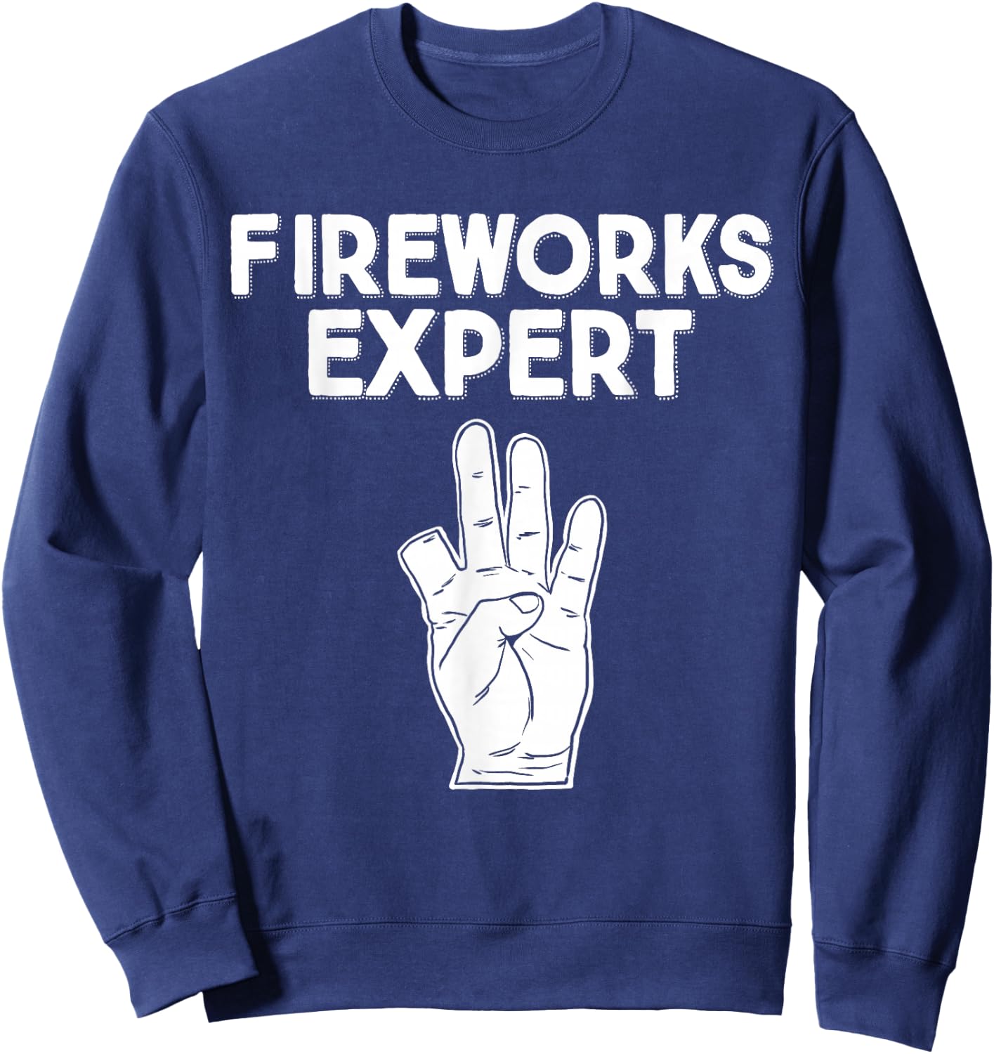 Miftees July 4th Fireworks Expert Humorous Black Small Sweatshirt - Sweatshirt | Navy
