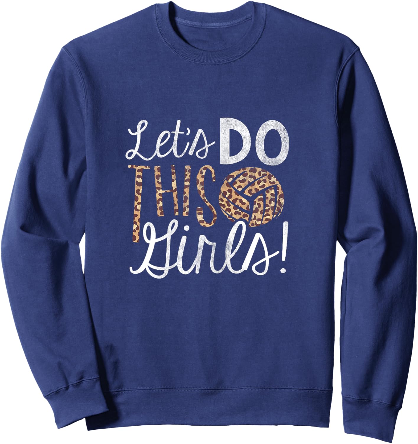 Volleyball Lover Leopard Pattern Women Girls Volleyball Sweatshirt - Sweatshirt | Navy