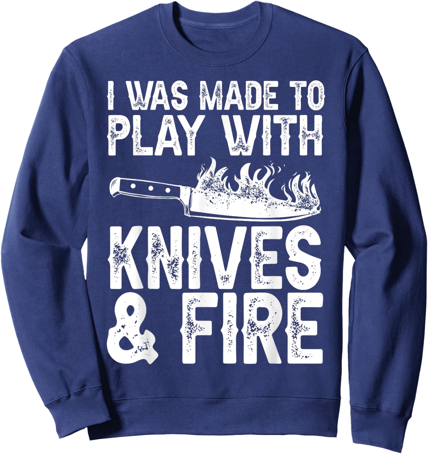 Funny Chef Design Women Knives Play Cooking Lovers Sweatshirt - Sweatshirt | Navy
