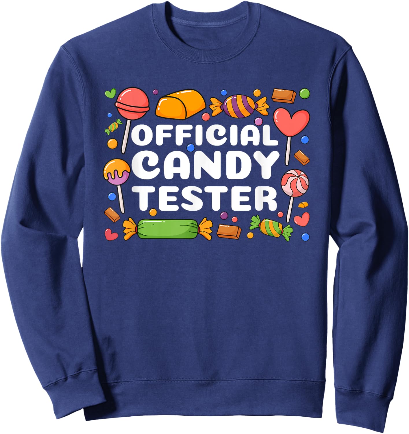 Cool Candy Tester Design Women Kids Candy Lollipop Sweatshirt - Sweatshirt | Navy