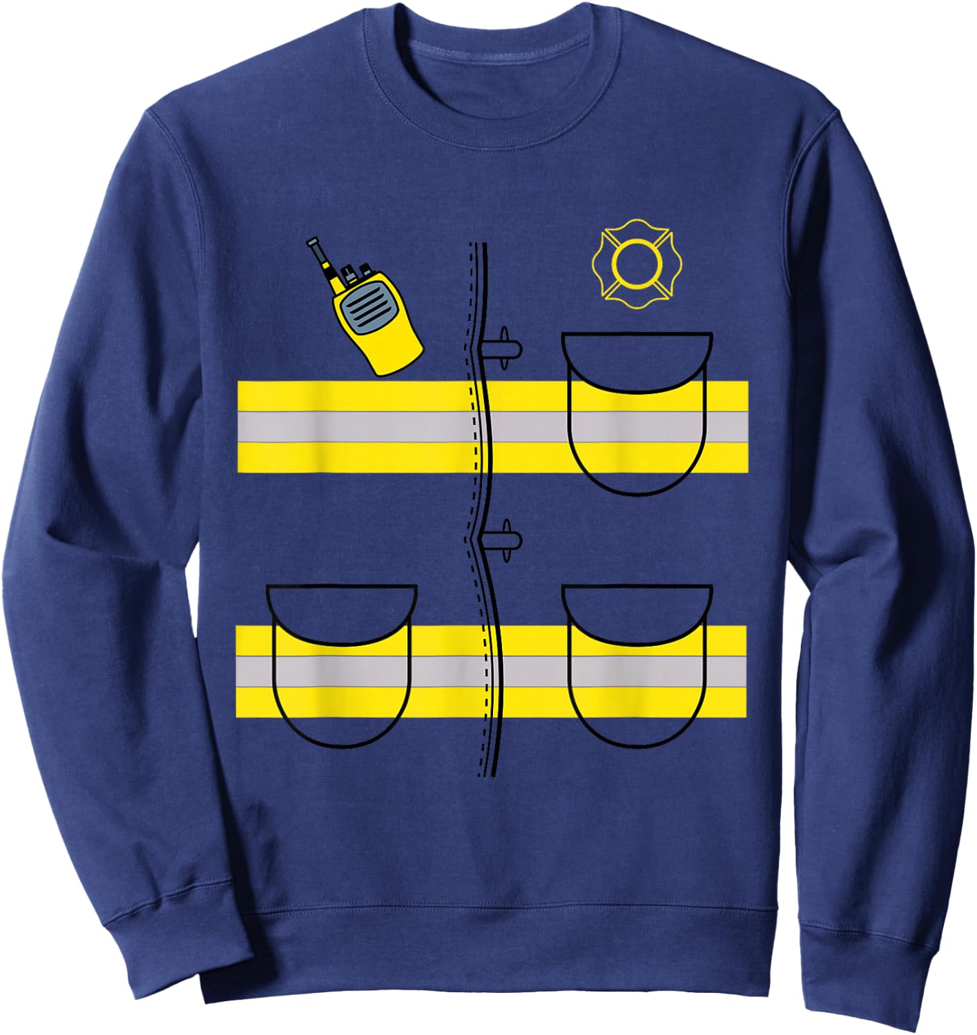 Firefighter Costume DIY Halloween Costume Easy Uniform Sweatshirt - Sweatshirt | Navy
