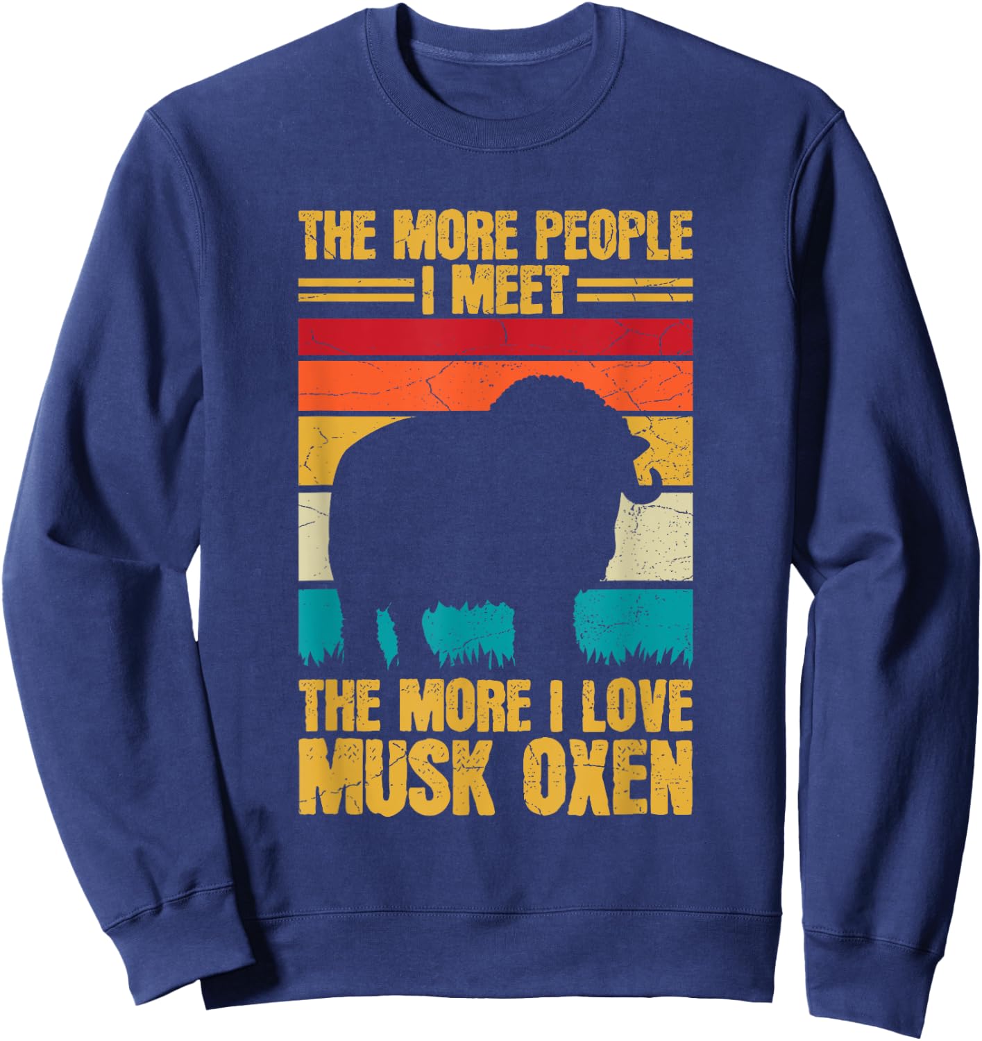 Muskox and Musk Oxen Design for a Musk ox lover Sweatshirt - Sweatshirt | Navy
