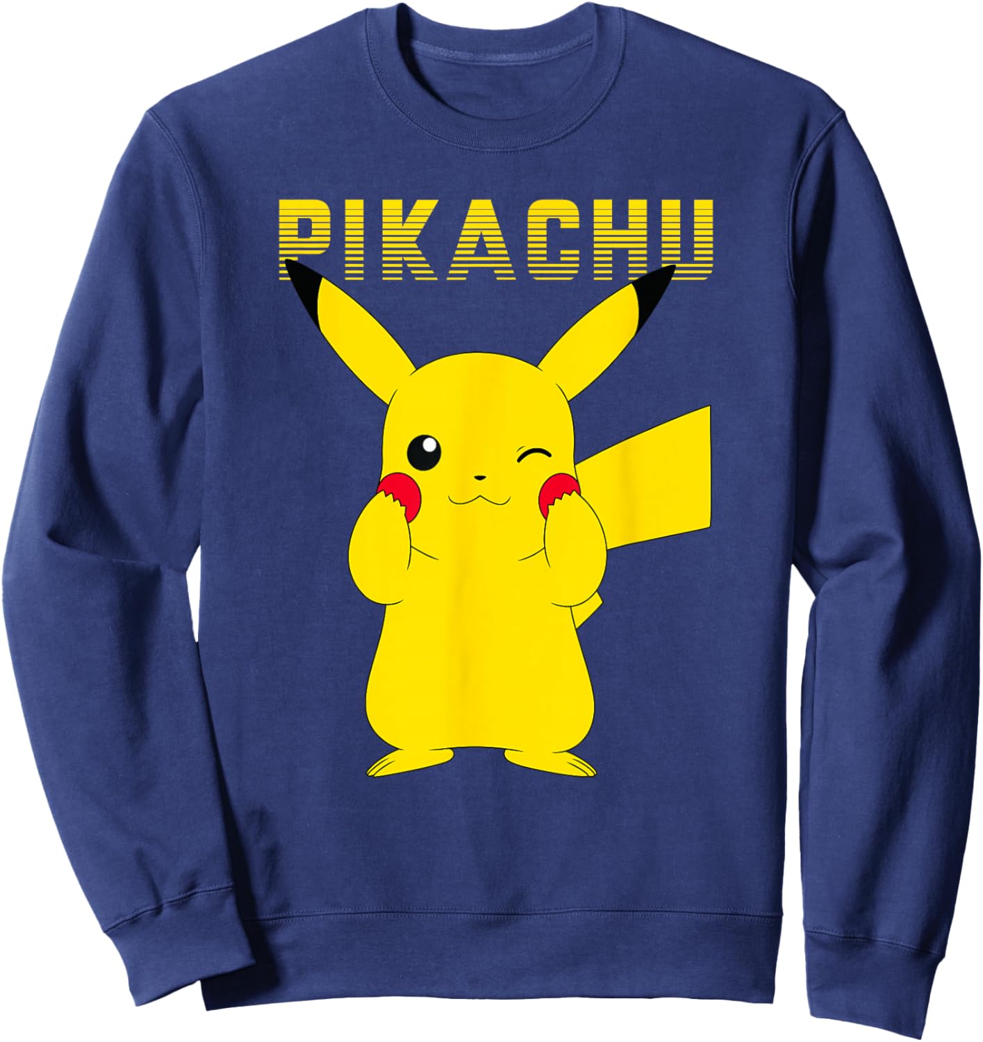 Pokémon Pikachu Adorable Pika Pika Cute Logo Sweatshirt - Sweatshirt | Navy