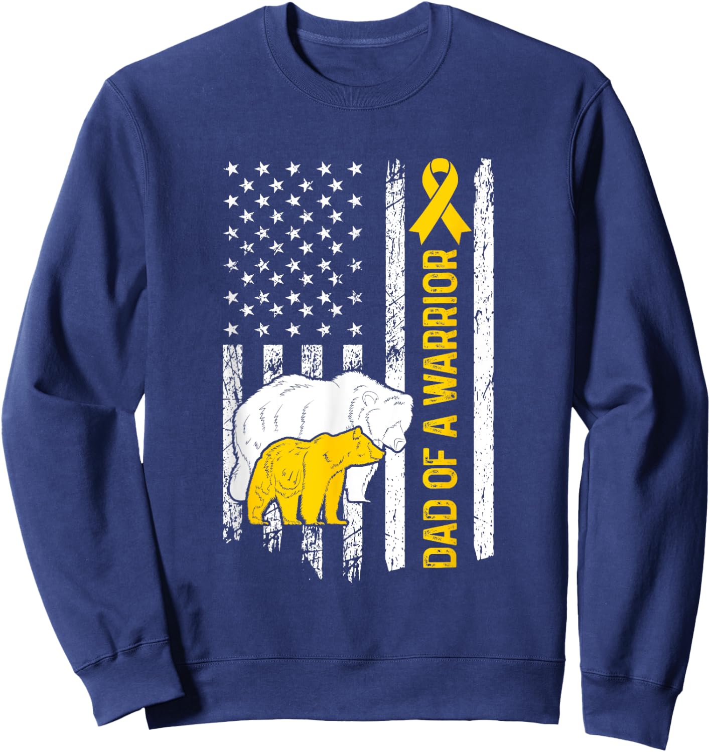 Dad Of A Childhood Cancer Warrior Dad Childhood Cancer Dad Sweatshirt - Sweatshirt | Navy