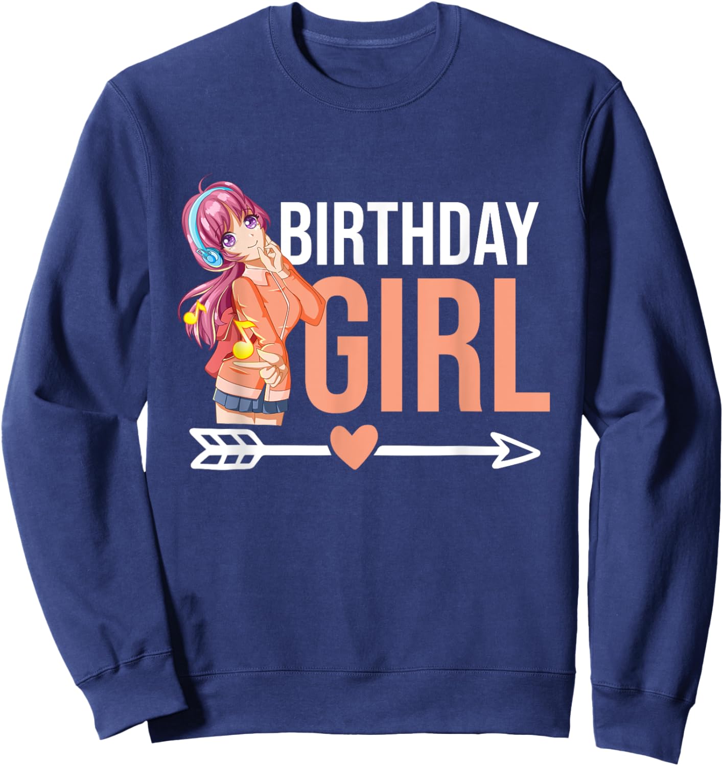 Anime Manga Birthday Girl Birthday Sweatshirt - Sweatshirt | Navy
