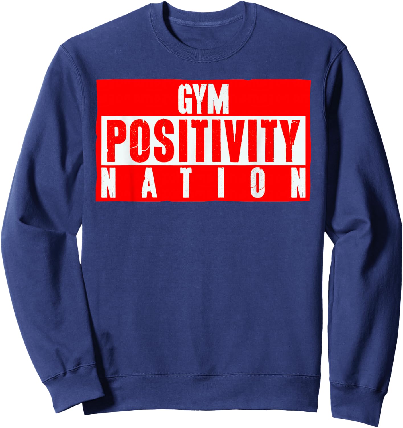 Gym Positivity Nation Black -Adults Modern Short Sleeve Sweatshirt - Sweatshirt | Navy