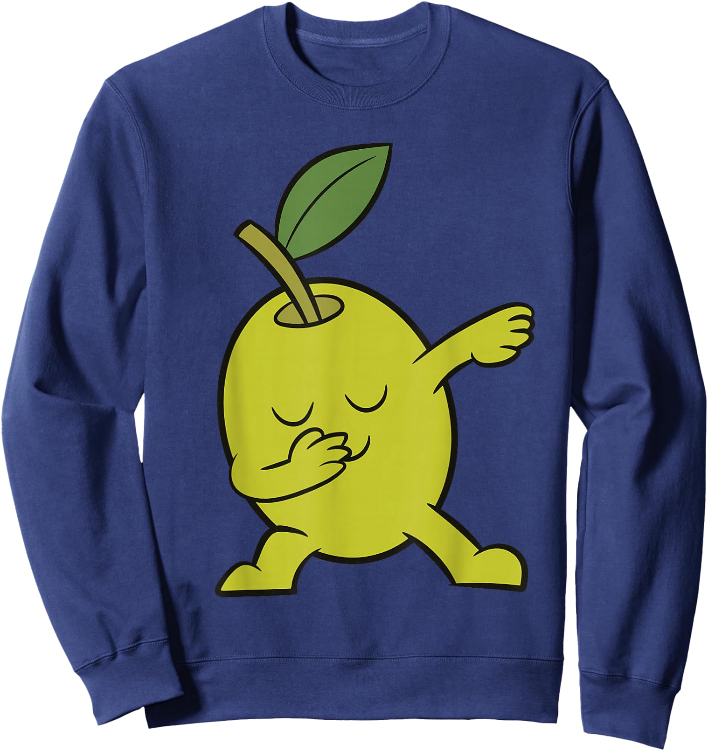 Green Olive Fruit Dabbing Cute Dabbing Olive Sweatshirt - Sweatshirt | Navy