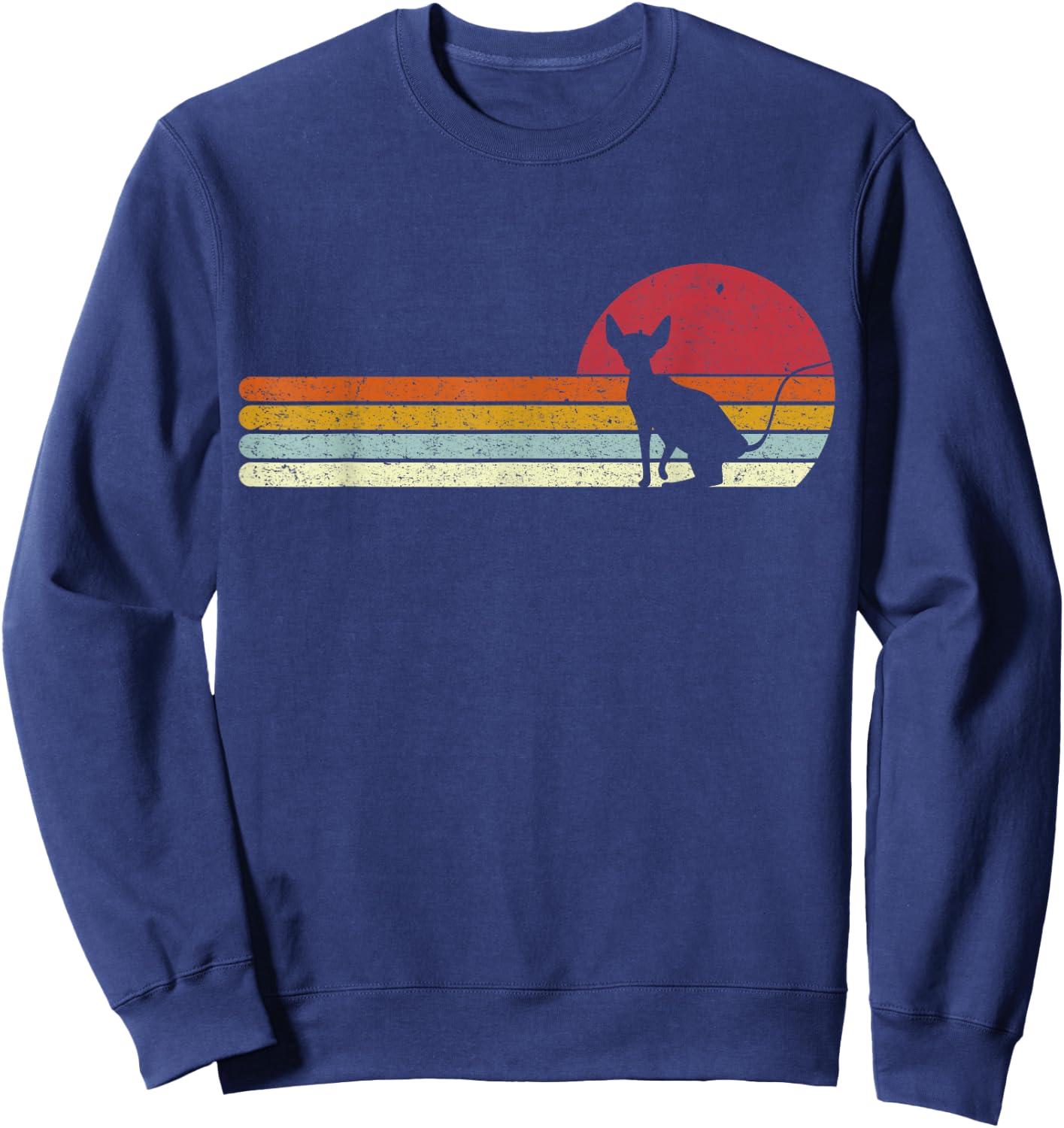 Sunset Sphynx Silhouette for Sphinx Cat Owners Sweatshirt - Sweatshirt | Navy