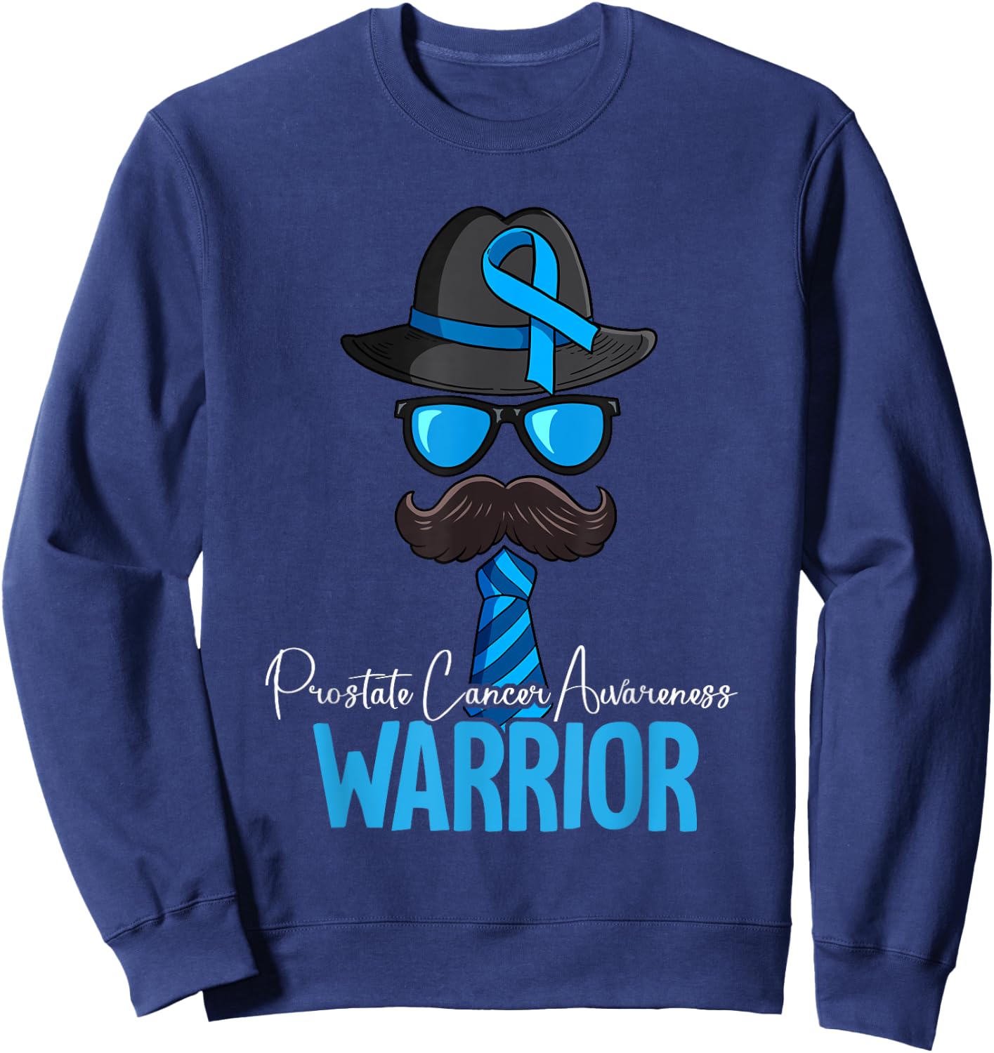 Prostate Cancer Awareness by Prostate Cancer Awareness Gift - -Adults, Black, Short Sleeve, Small, Classic Fit, Polyester 100% Sweatshirt - Sweatshirt | Navy