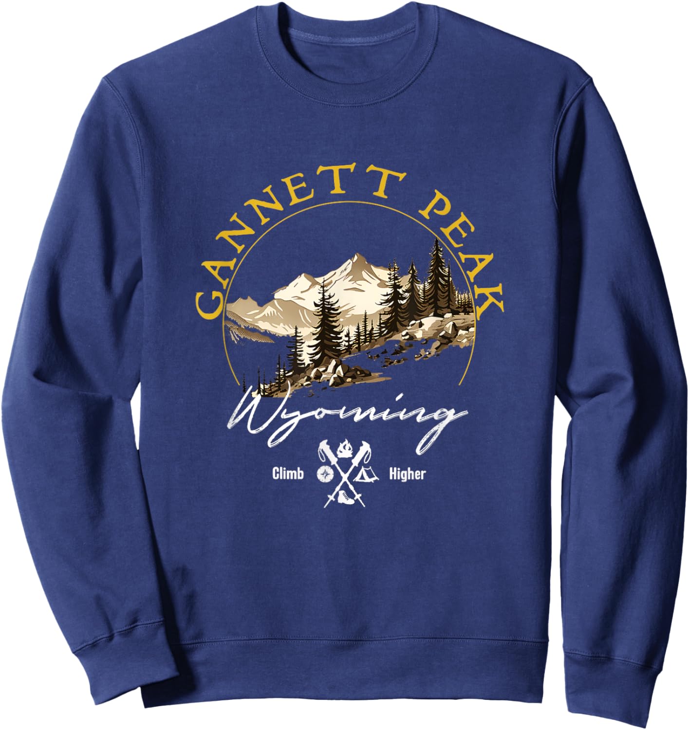 Gannett Peak Retro Vintage Apparel - Gannett Peak Souvenir Sweatshirt - Sweatshirt | Navy