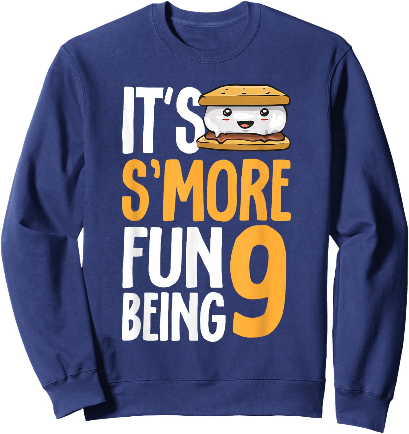 S’more Campfire 9th Birthday Marshmallow Camping Smore Sweatshirt - Sweatshirt | Navy