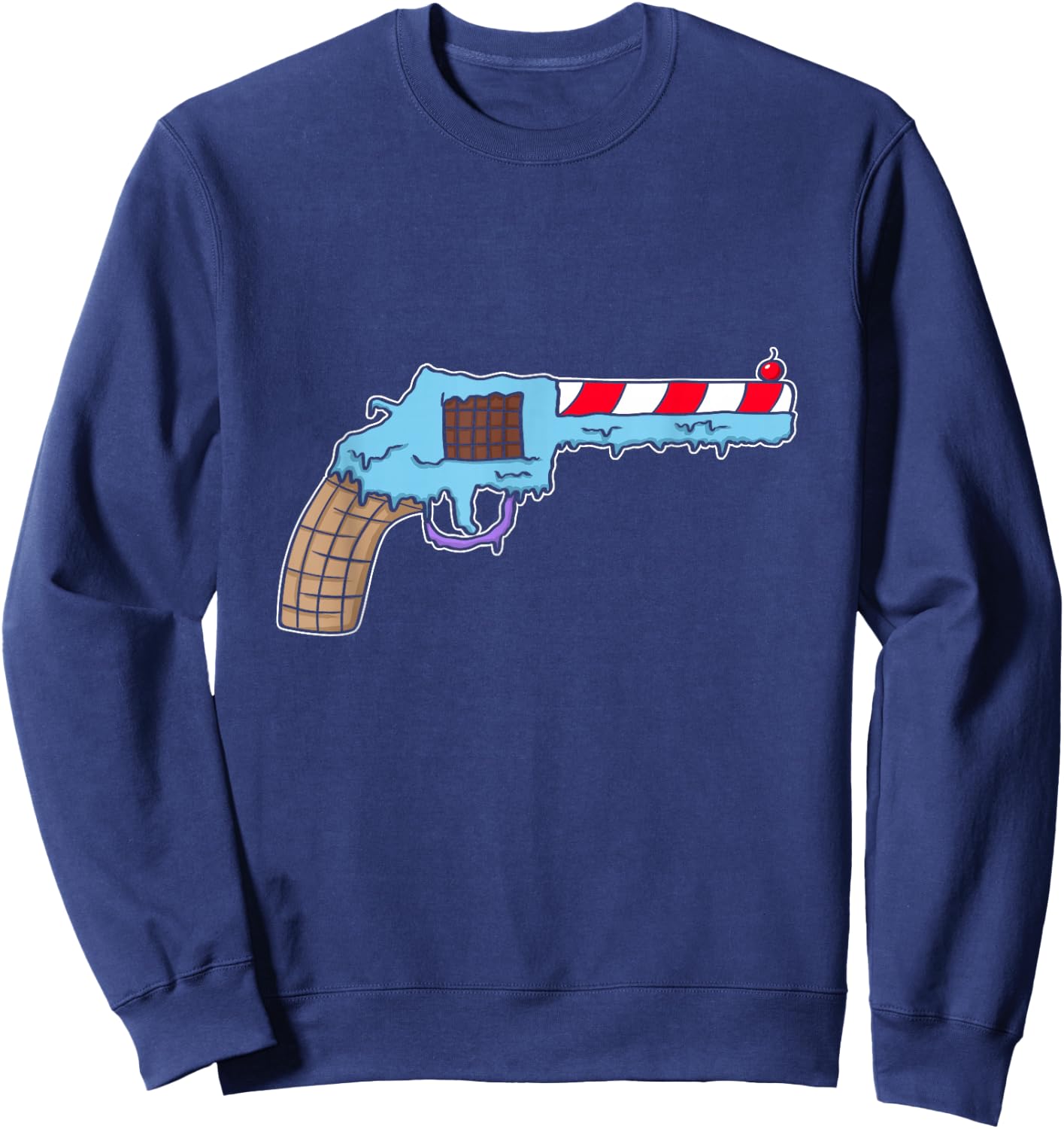 Funny Ice Cream Gun Weapon Rifle Pistol Right 2nd Amendment Sweatshirt - Sweatshirt | Navy