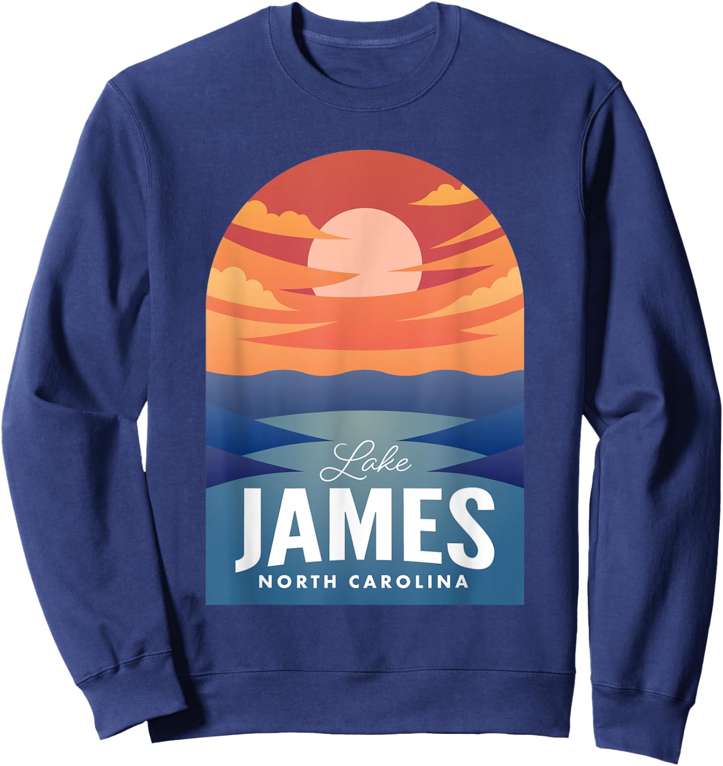 James Lake NC Retro Sunset Sweatshirt - Sweatshirt | Navy