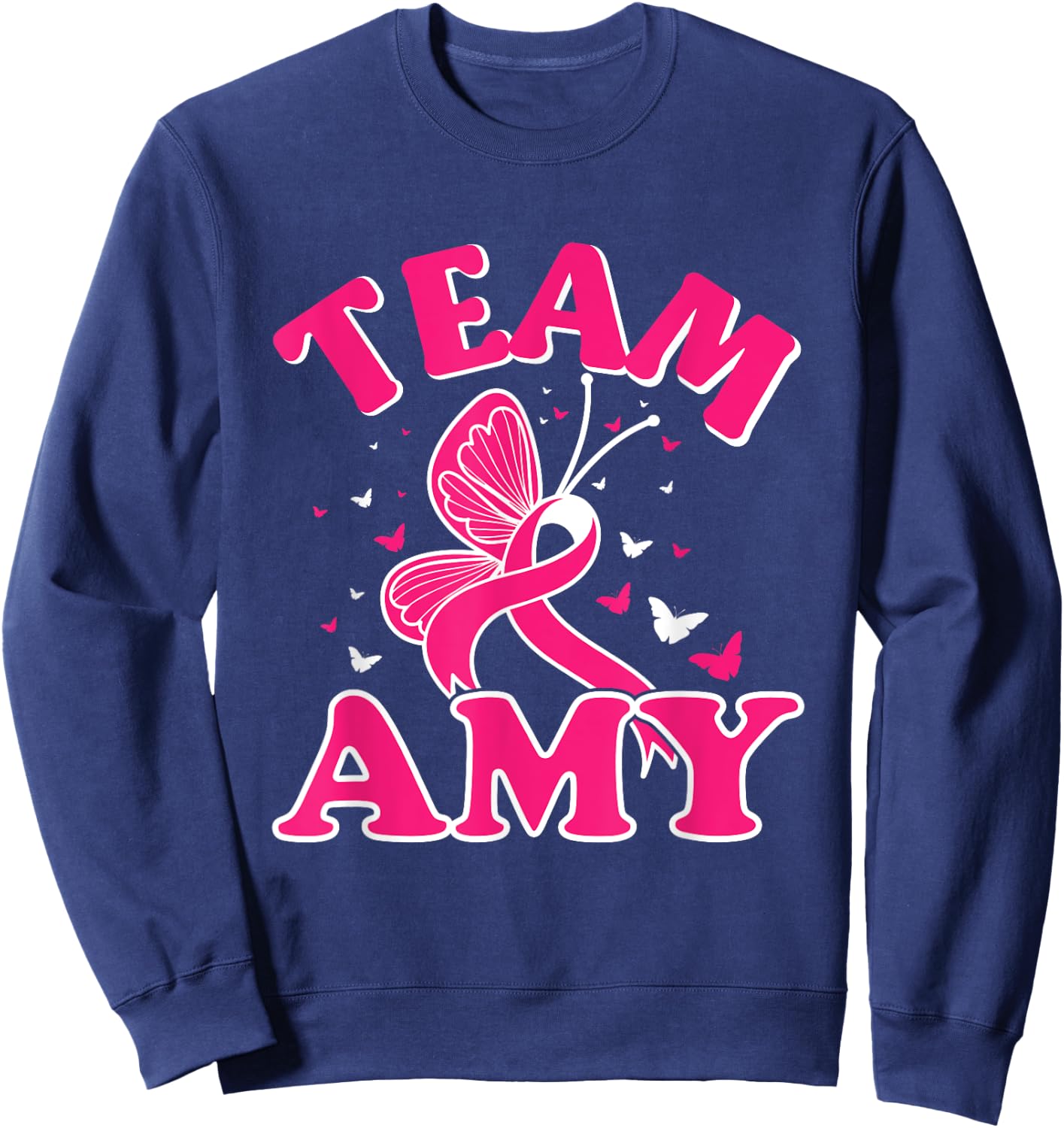 Team Amy - Breast Cancer Awareness Squad Sweatshirt - Sweatshirt | Navy