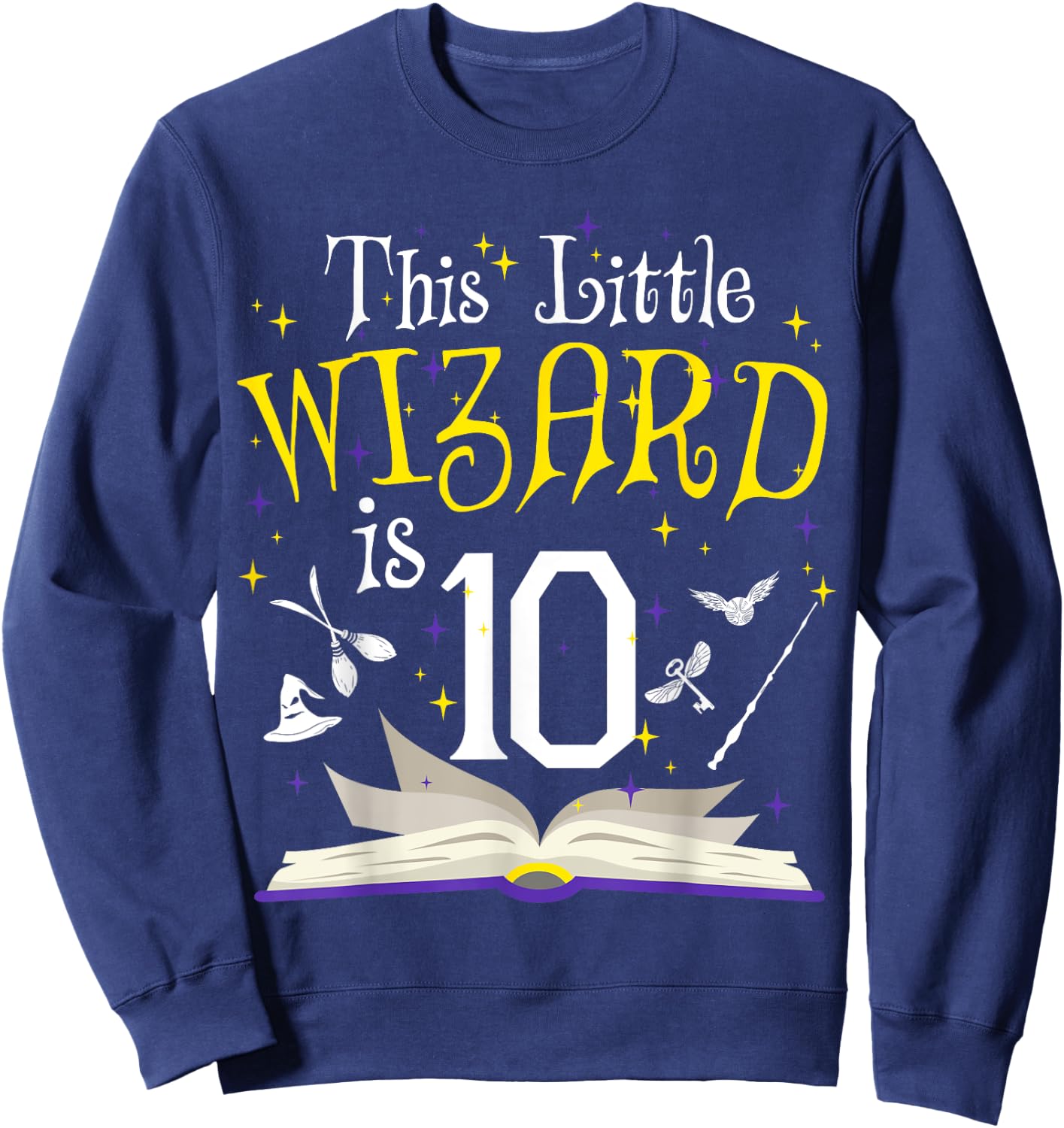 10th B-Day Magic Wizard 10 Year Old Birthday Matching Family Sweatshirt - Sweatshirt | Navy