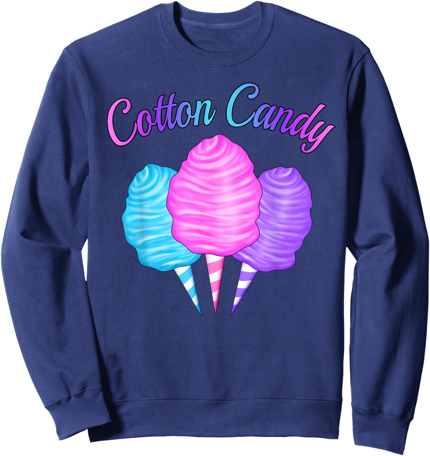 Candy Cone Pink Blue Purple Candy Costume Queen Girl Sweatshirt - Sweatshirt | Navy