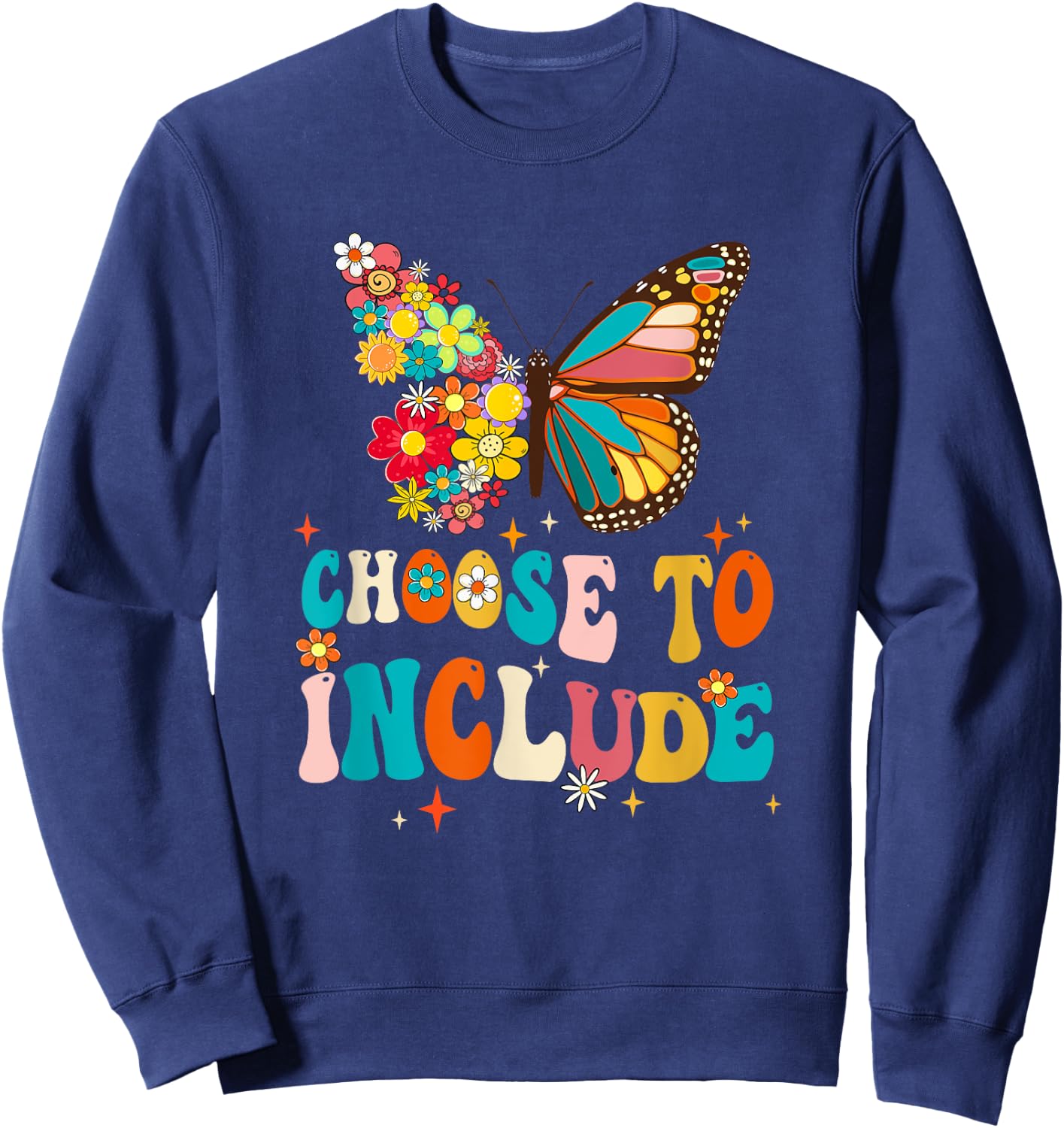Choose To Include Teacher Special Education Autism Awareness Sweatshirt - Sweatshirt | Navy
