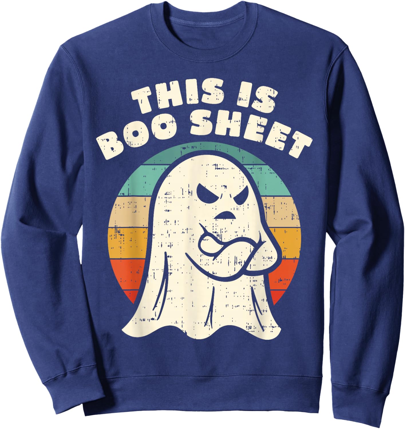 This Is Boo Sheet Funny Halloween Costume Men Women Sweatshirt - Sweatshirt | Navy